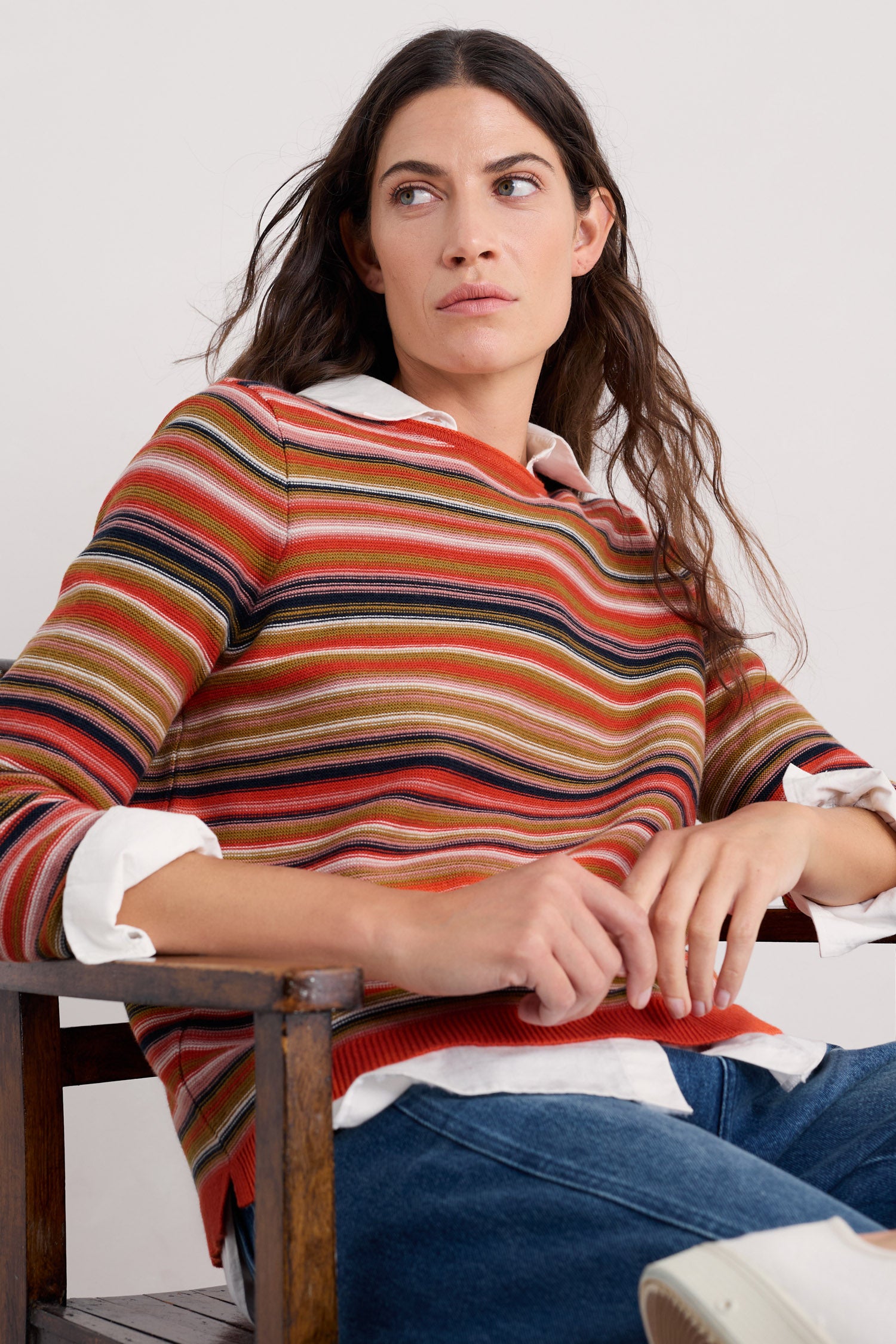 Seasalt Makers Jumper - Ripple Marks Pear Multi