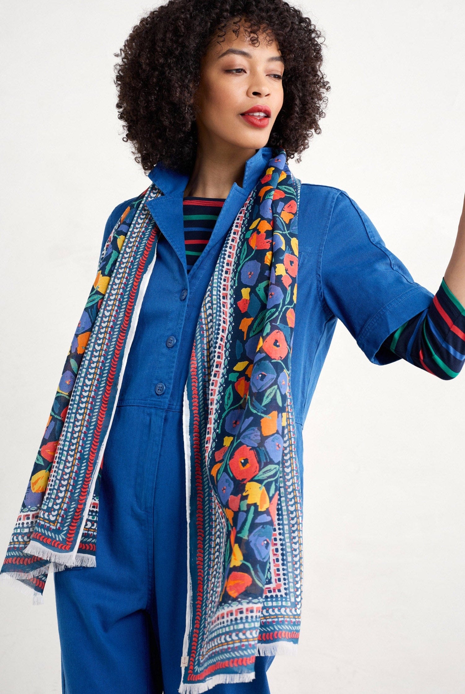 Seasalt May Garland Scarf - Zennor Blooms Border Mix B-AC34226_34966_OS