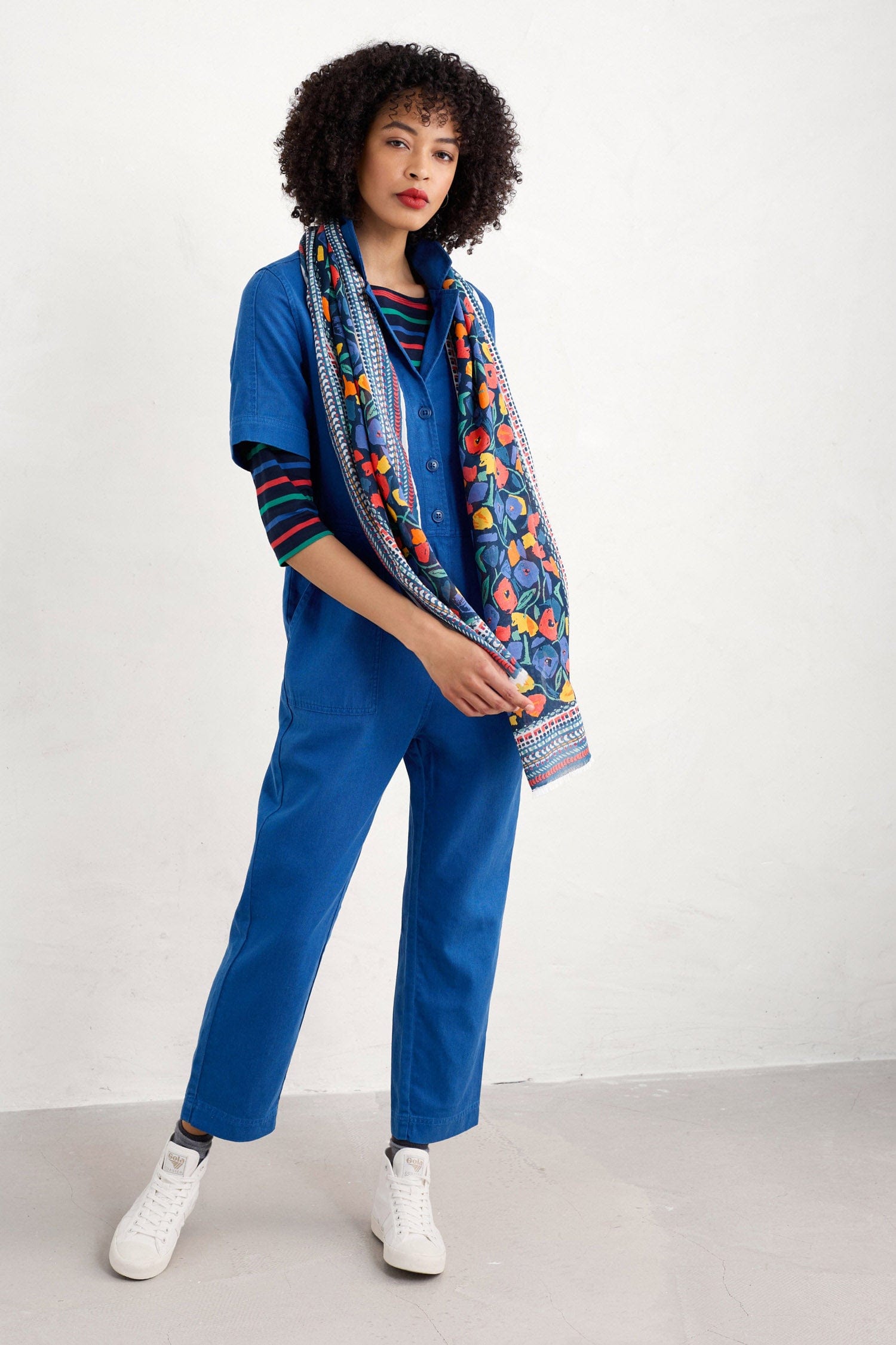 Seasalt May Garland Scarf - Zennor Blooms Border Mix B-AC34226_34966_OS