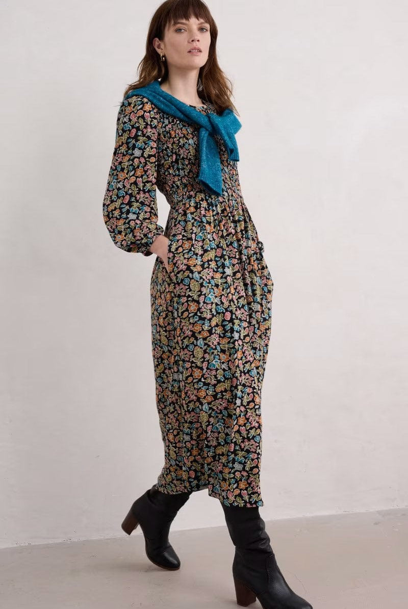 Seasalt Meadowsweet Dress - Shore Flora Onyx