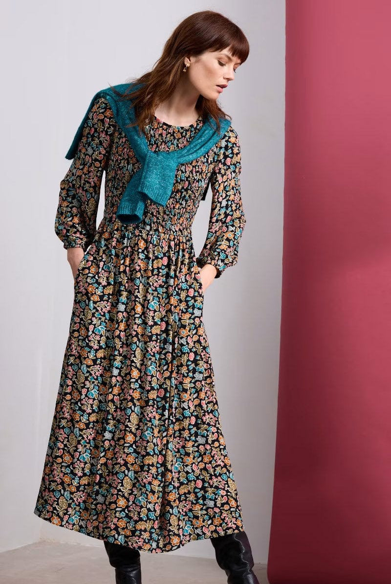 Seasalt Meadowsweet Dress - Shore Flora Onyx