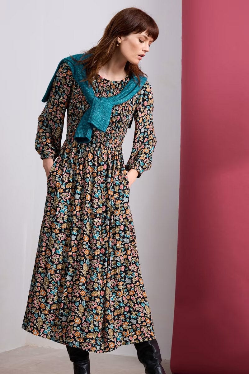 Seasalt Meadowsweet Dress - Shore Flora Onyx