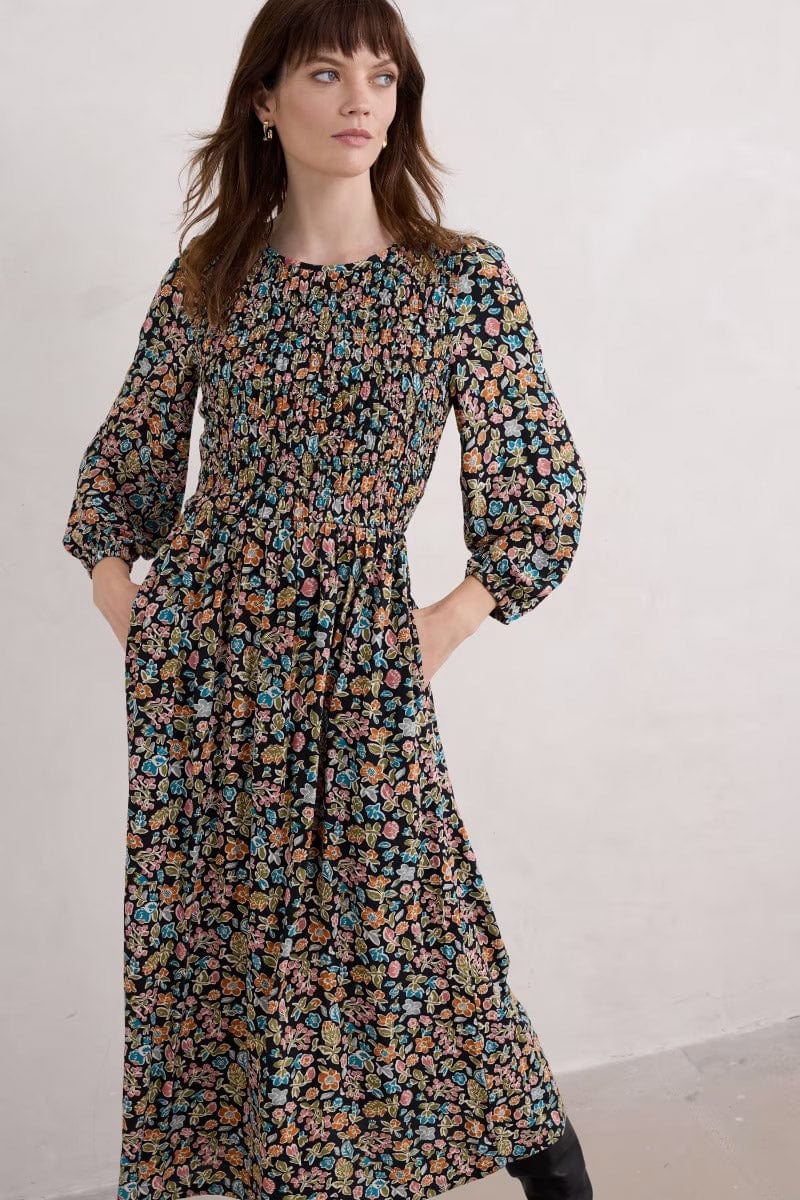 Seasalt Meadowsweet Dress - Shore Flora Onyx