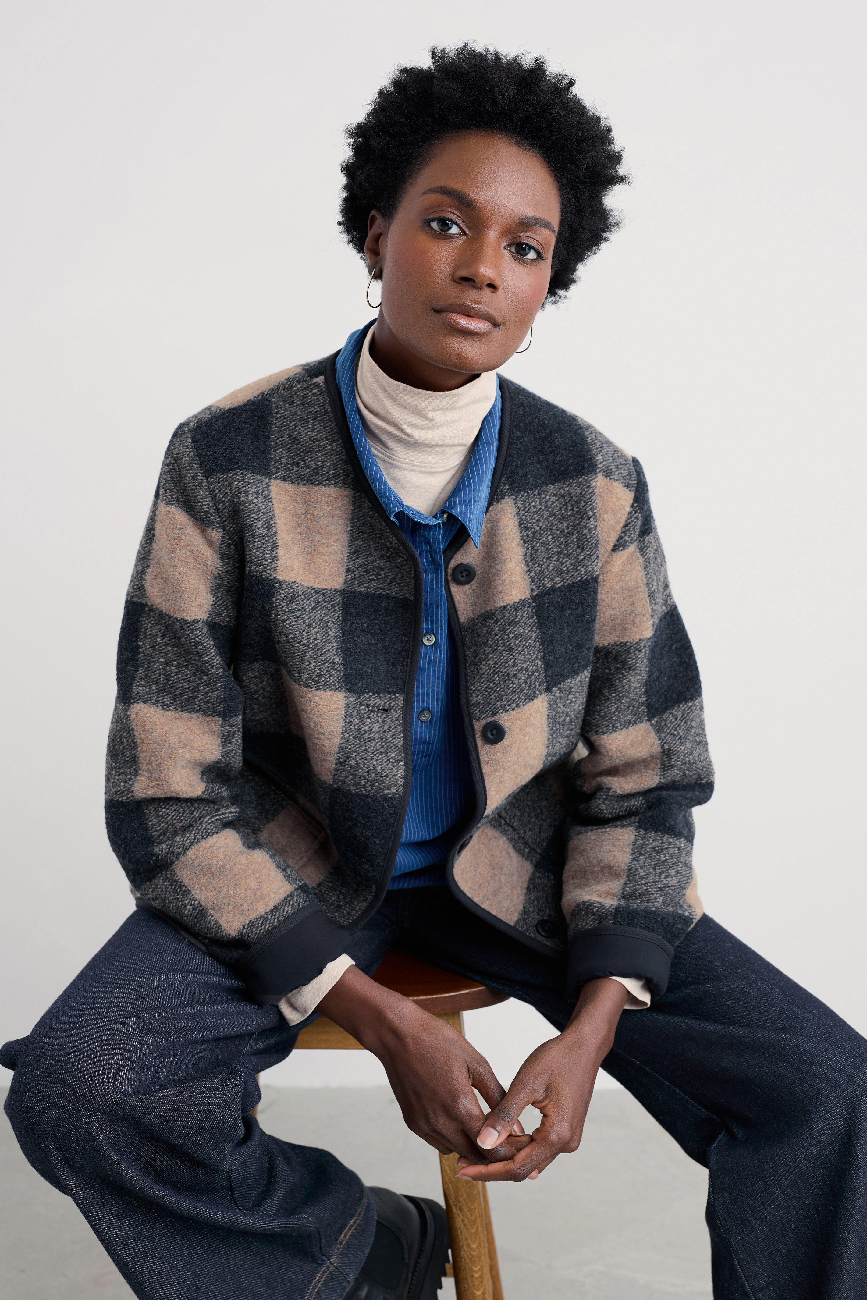 Seasalt Merywen Checked Jacket - Revow Maritime