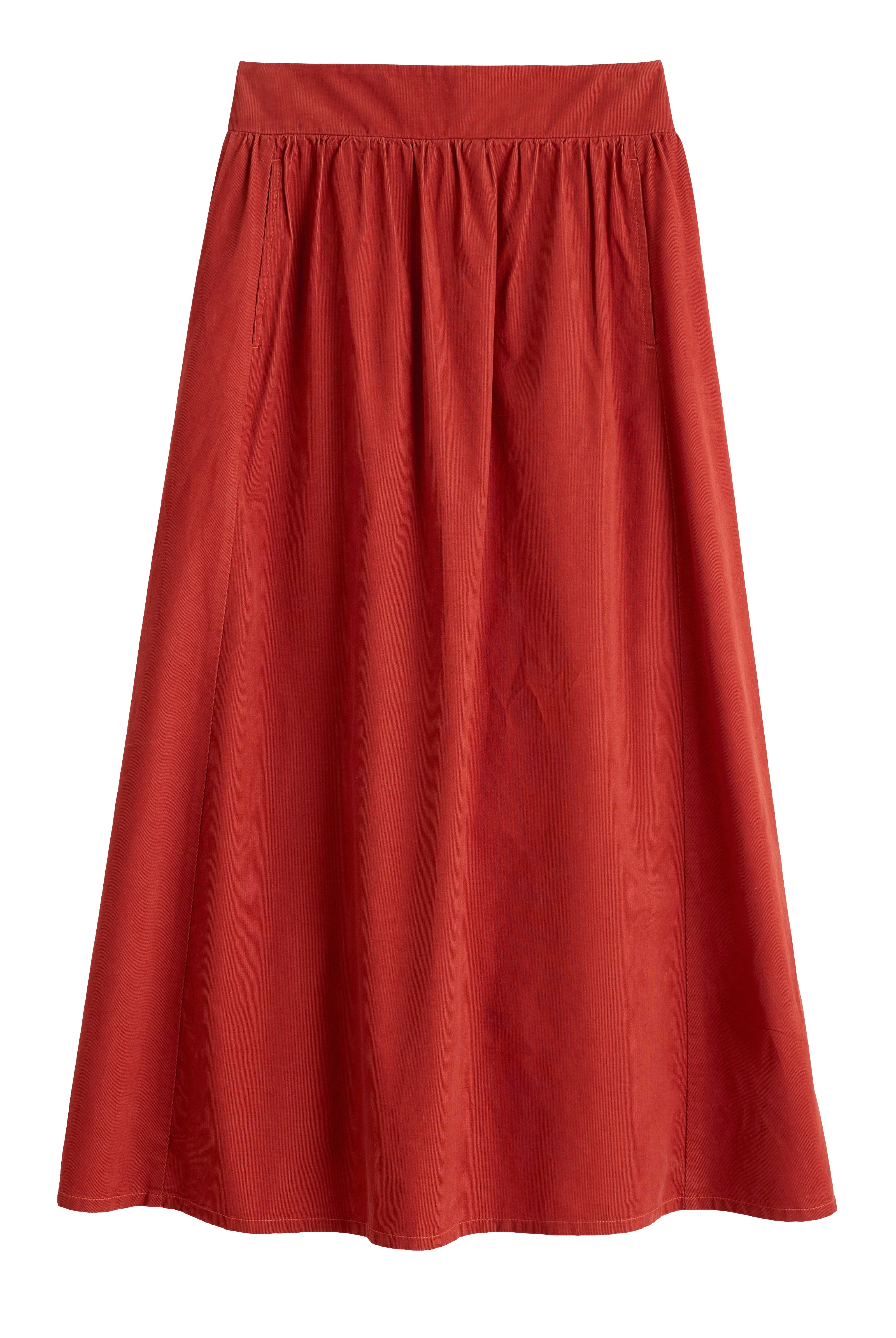 Seasalt Mevagissey Organic Cotton Midi Skirt - Dark Cinnamon
