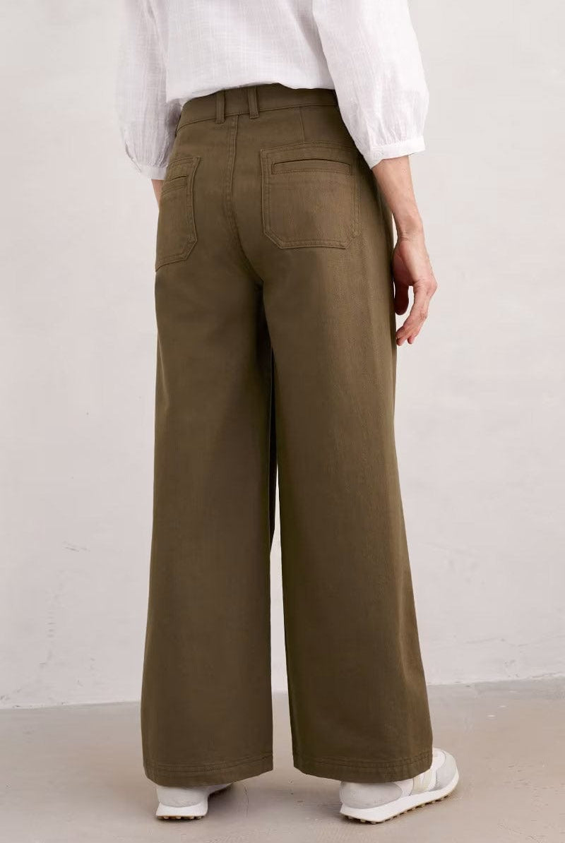Seasalt Milly Wide Leg Denim Trousers - Dark Seagrass