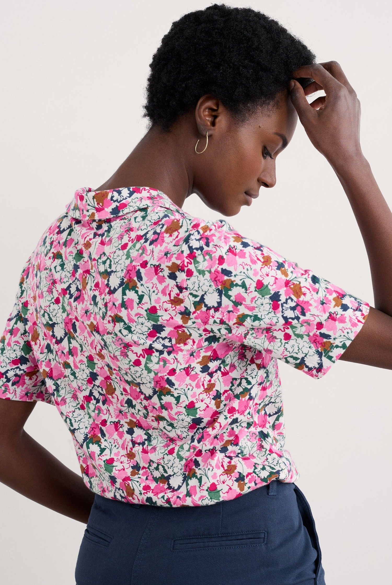 Seasalt Misty Sky Jersey Shirt - Blossom Sketch Chalk