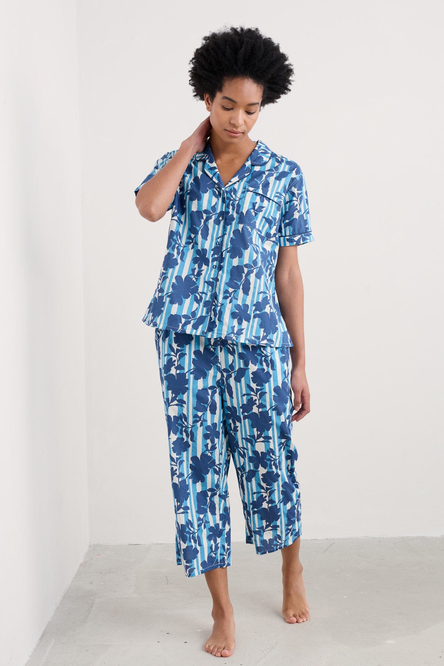 Seasalt Nesting Bird Pyjamas - Camellia Stripe Paddle