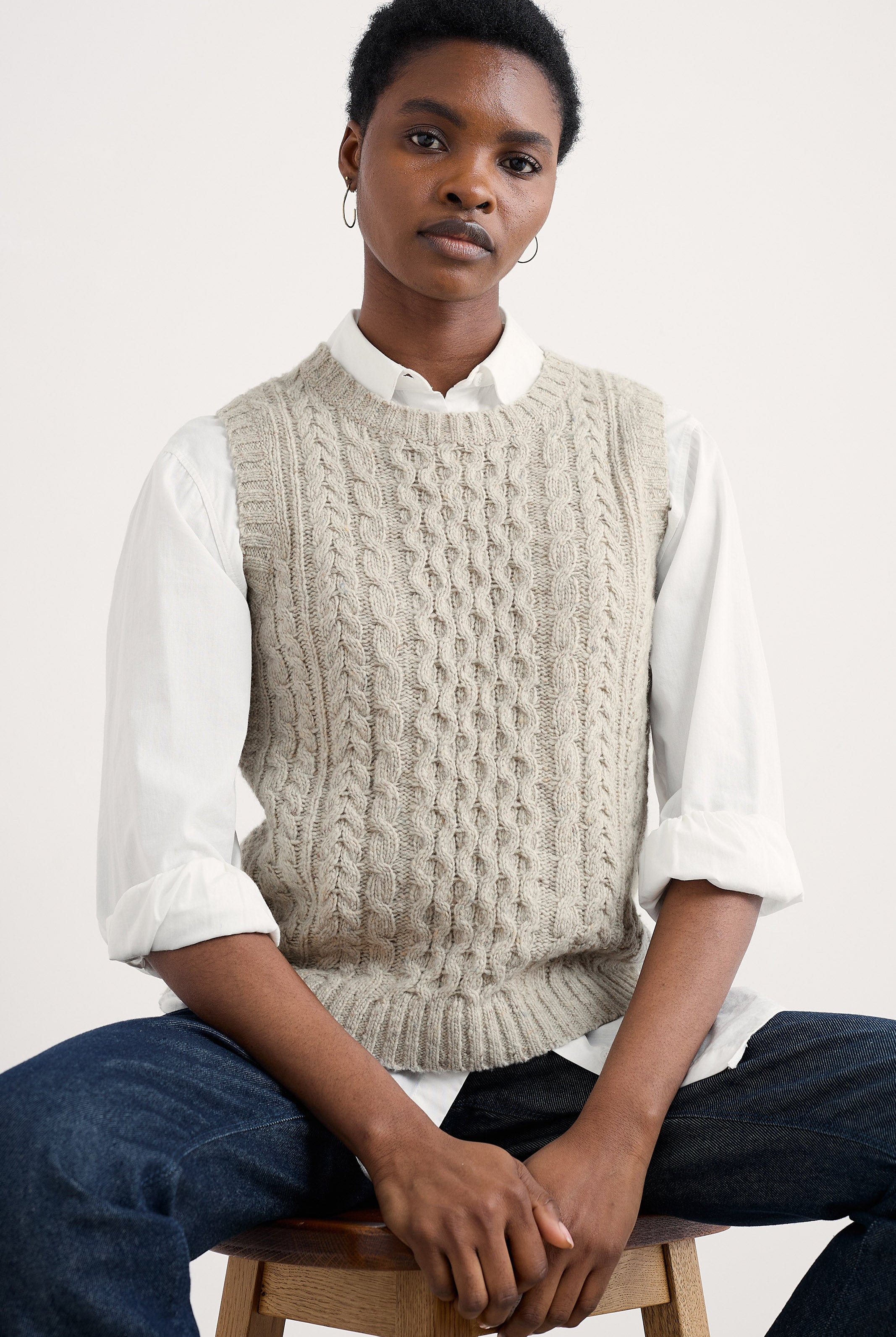Seasalt Newlyn Sleeveless Jumper - Aran