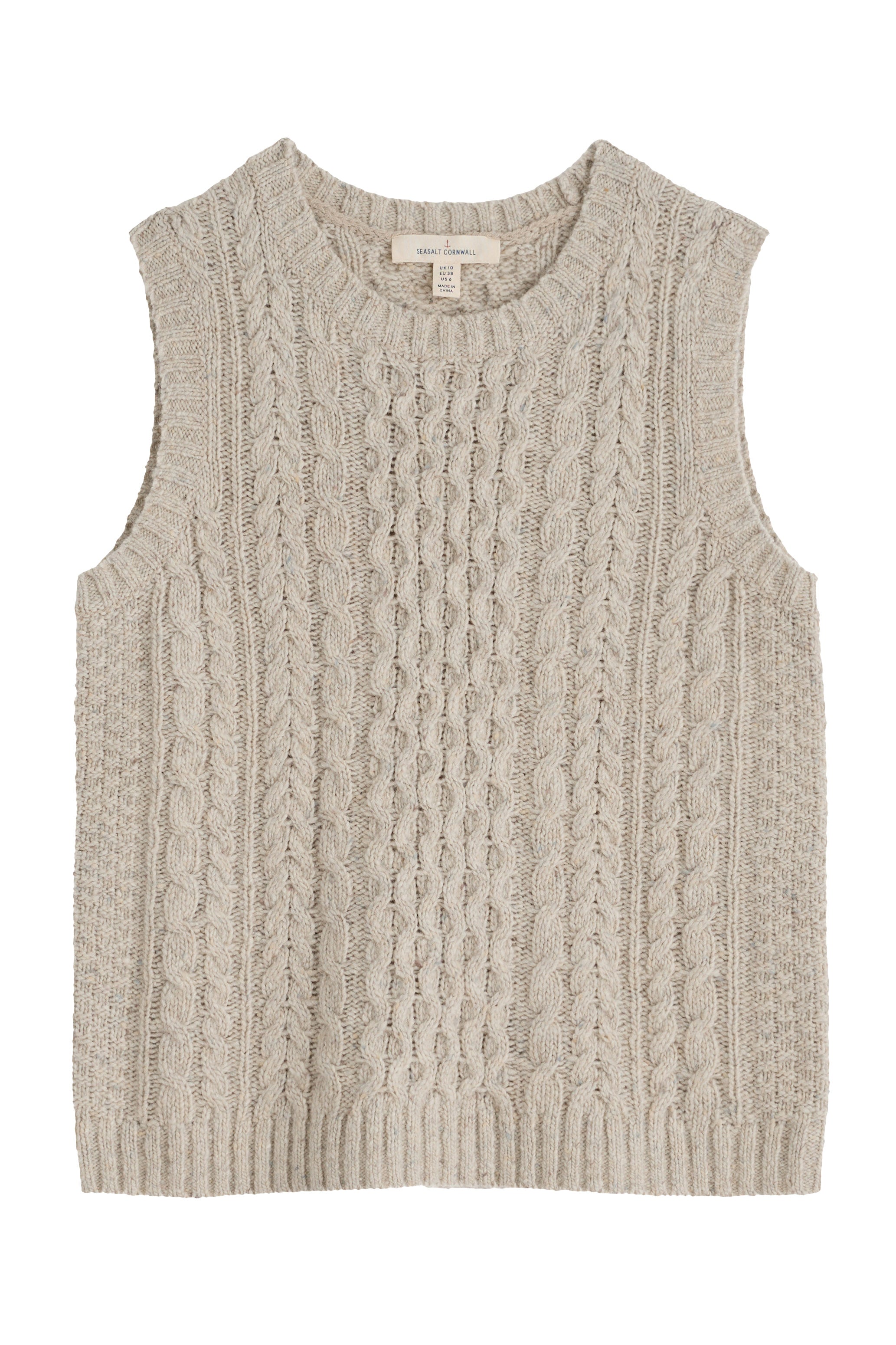 Seasalt Womens Sleeveless Cotton V-Neck Midi Dress – Sky Chalk Leaves Mix, Pockets