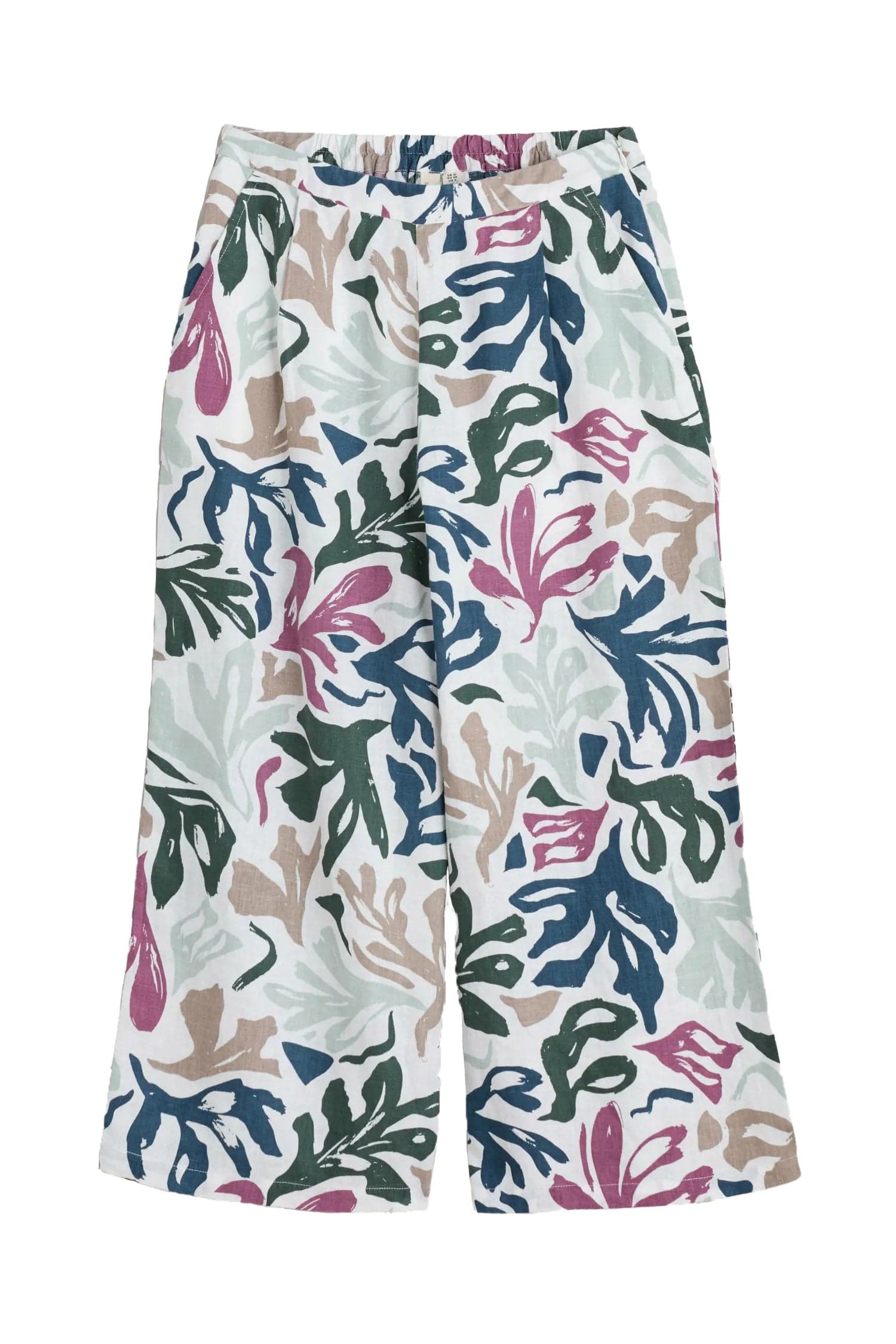 Seasalt Peaceful Haven Linen Culottes - Sea Frond Chalk