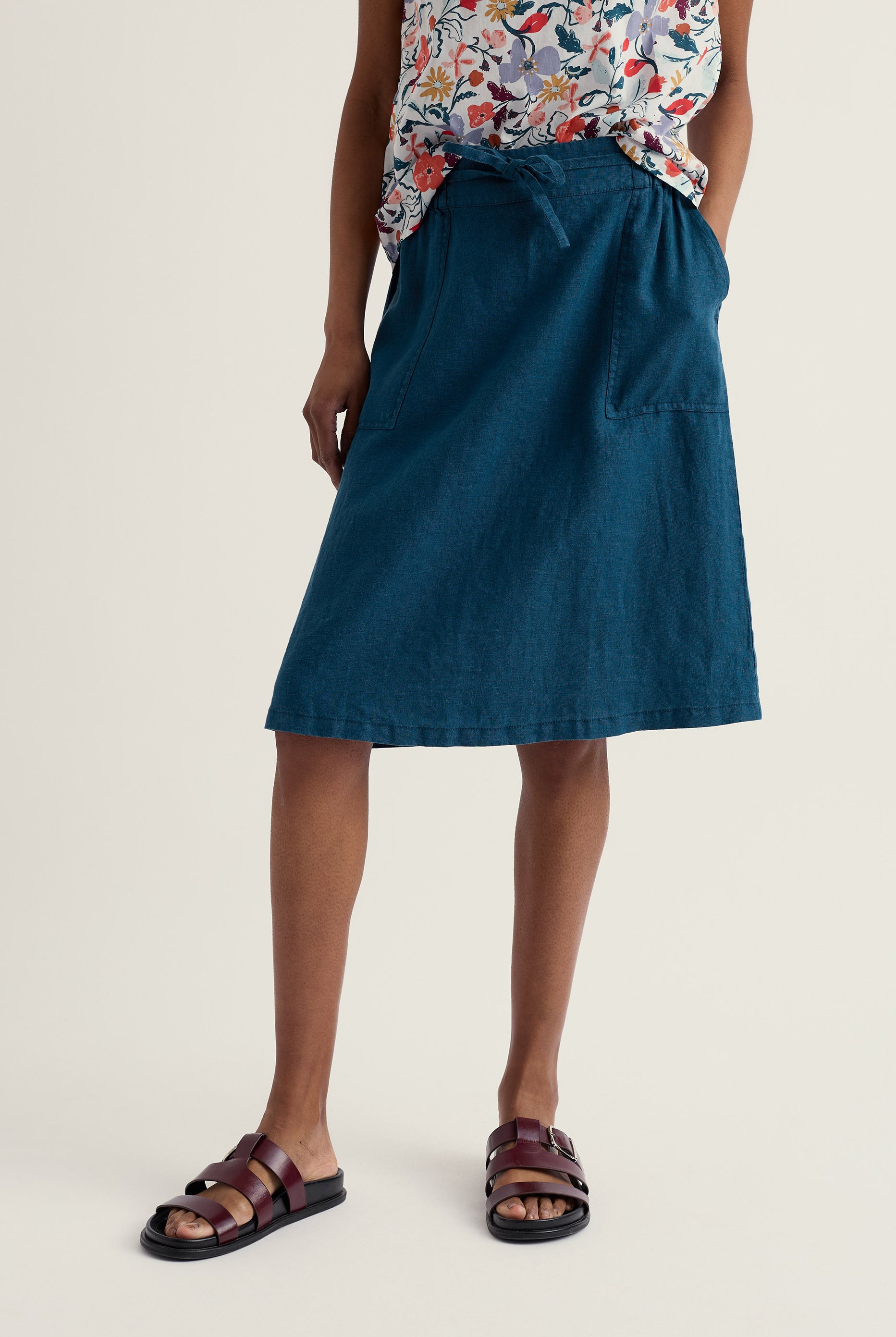 Seasalt Pepper Moth Linen Skirt - Ocean Drift