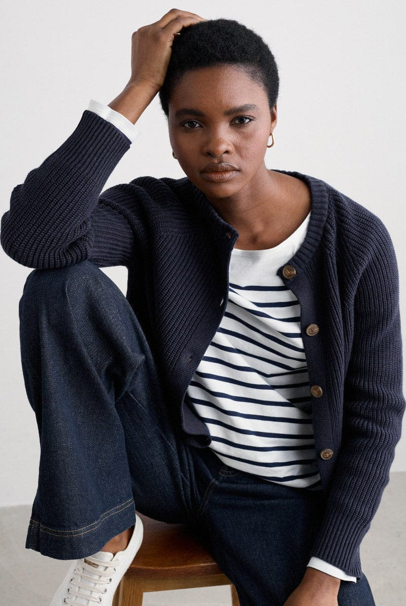 Seasalt Potters Meadow Organic Cotton Cardigan - Maritime