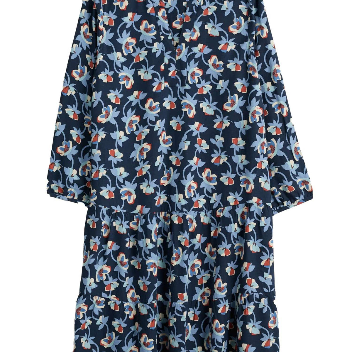 Seasalt Proctor Tiered Dress Hellebore Collage Maritime Potters of