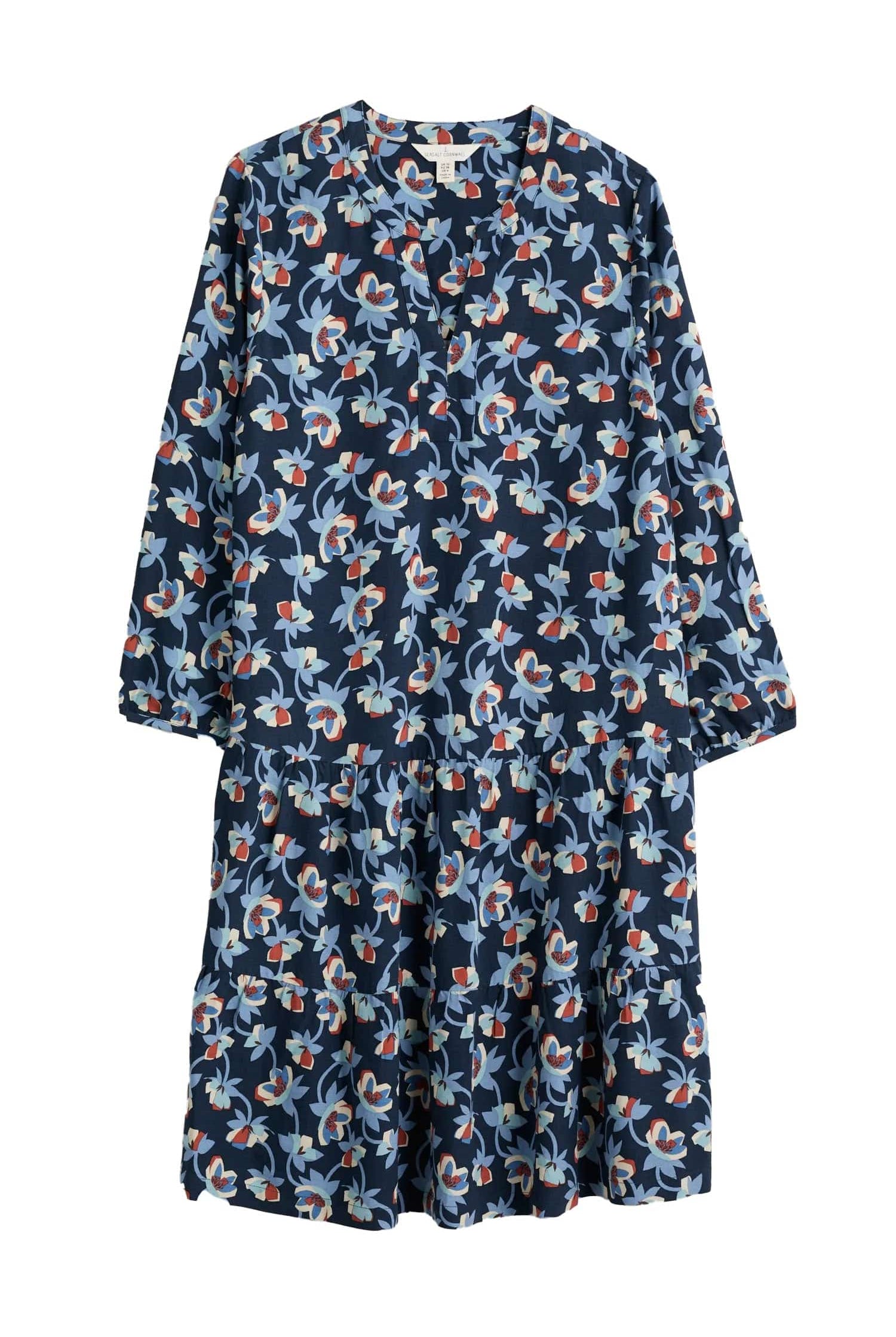 Seasalt Proctor Tiered Dress - Hellebore Collage Maritime