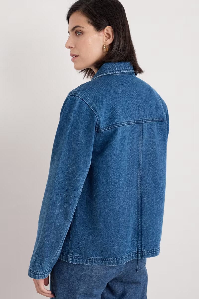Seasalt Reading Rocks Denim Jacket - Mid Wash High Twist