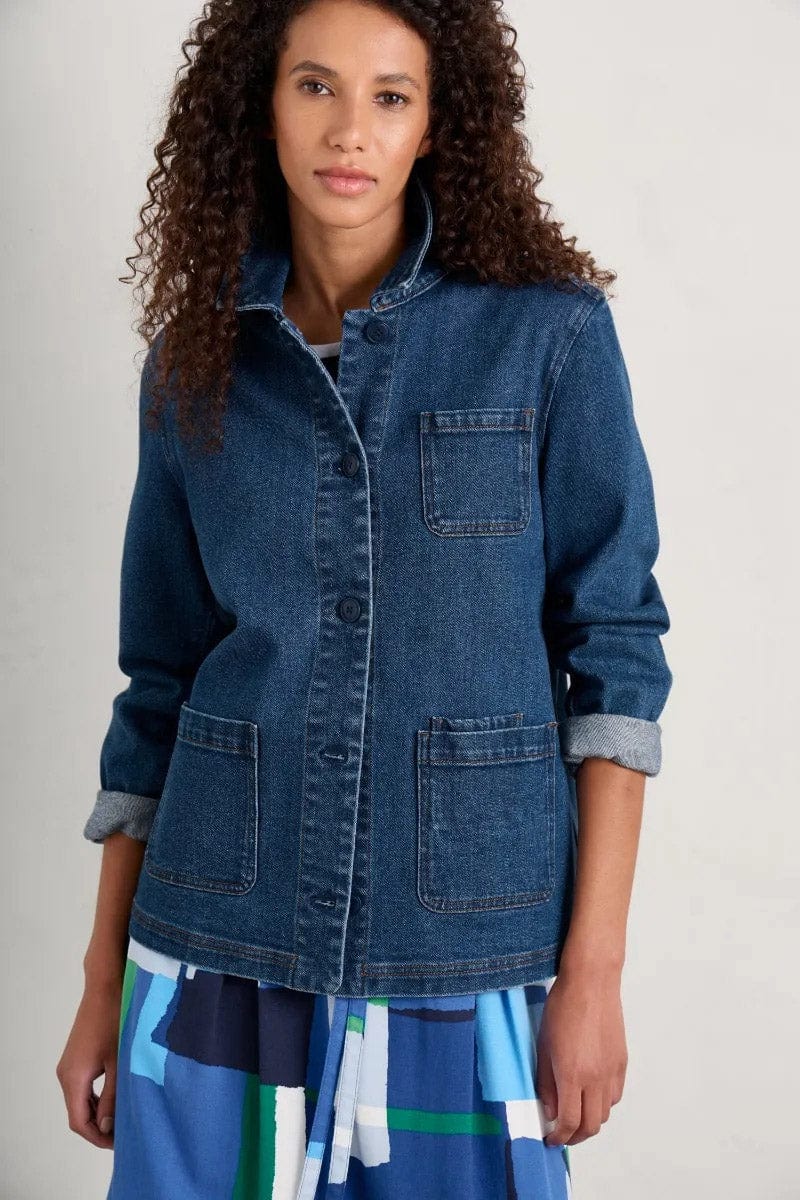 Seasalt Reading Rocks Jacket - Mid Indigo Wash