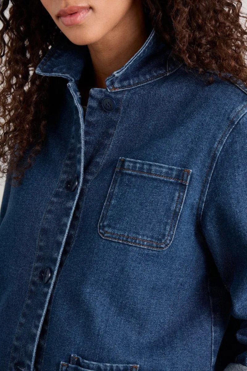 Seasalt Reading Rocks Jacket - Mid Indigo Wash
