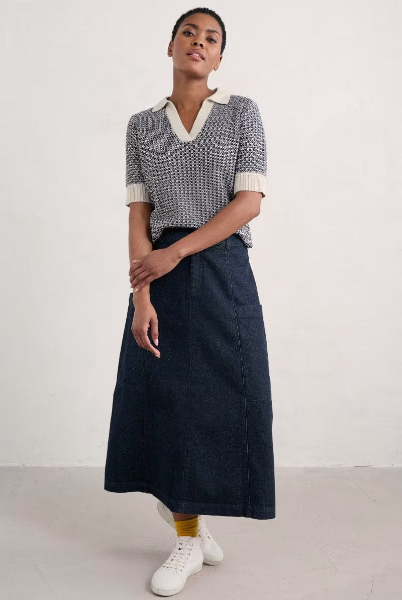 Seasalt Reed Bunting Knitted Top - Downwind Chalk Maritime