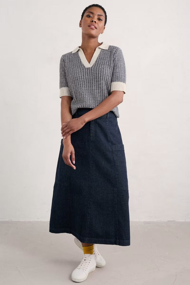 Seasalt Reed Bunting Knitted Top - Downwind Chalk Maritime