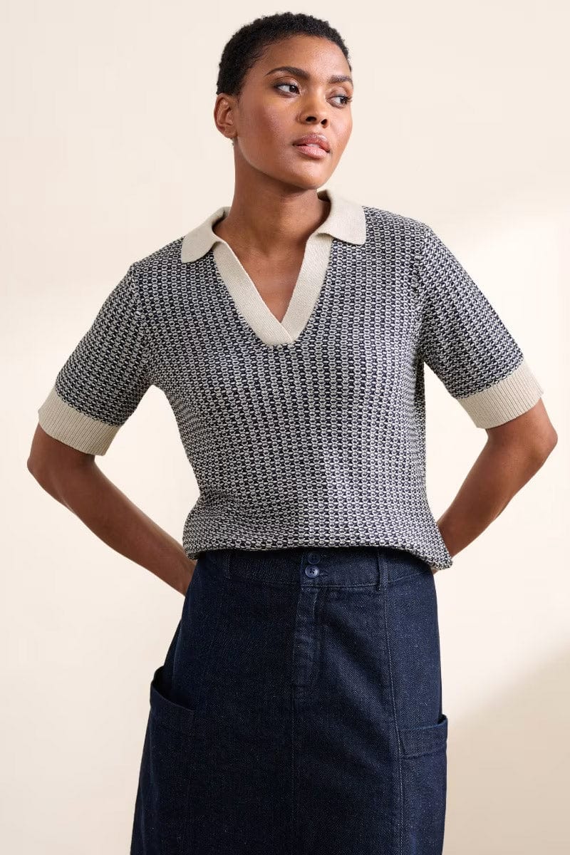 Seasalt Reed Bunting Knitted Top - Downwind Chalk Maritime