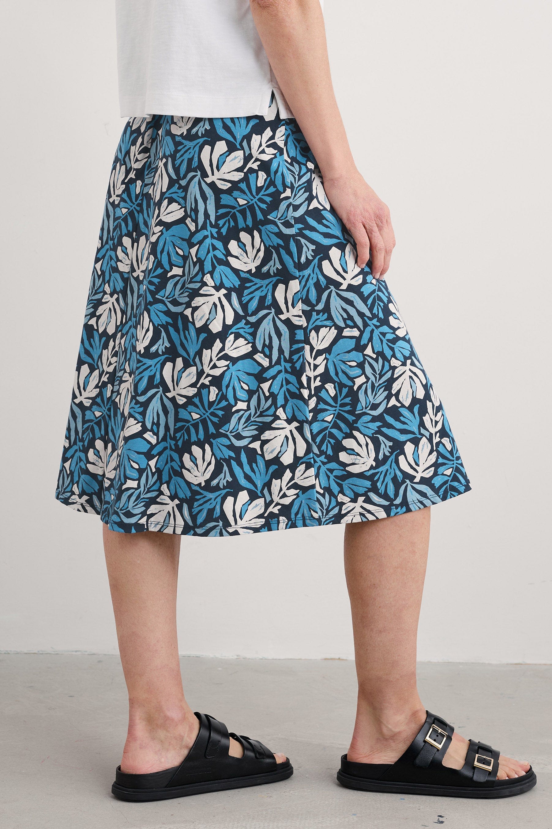 Seasalt Rose A-Line Skirt - Cut Out Seaweed Maritime