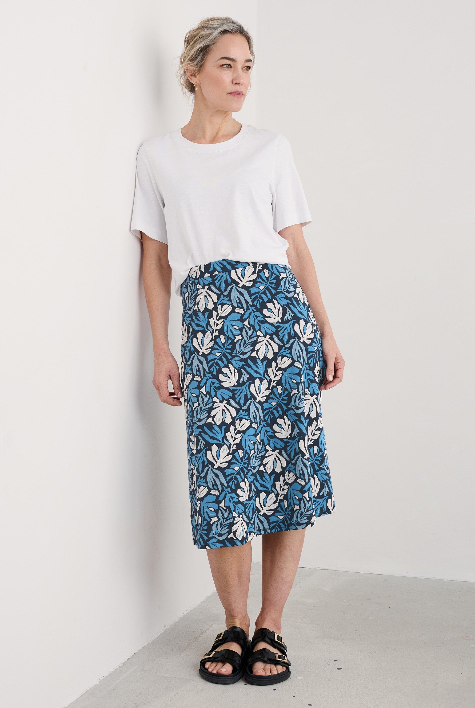 Seasalt Rose A-Line Skirt - Cut Out Seaweed Maritime