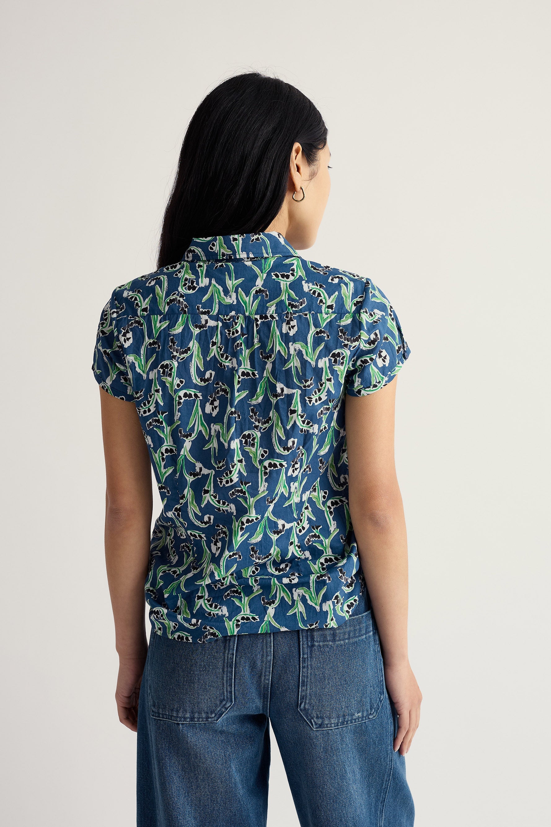 Seasalt Rushmaker Shirt - Painty Bluebell Dark Voyage