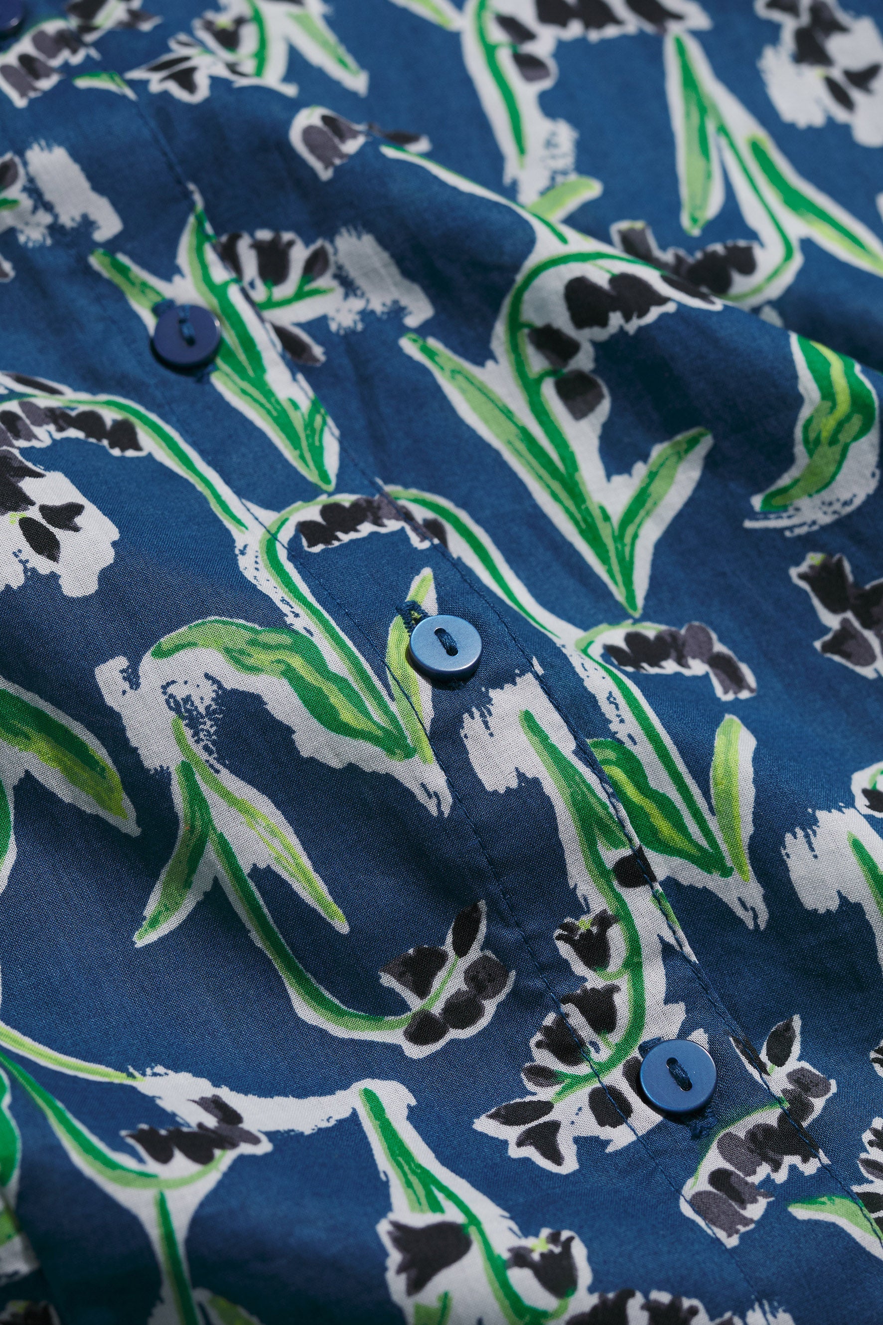 Seasalt Rushmaker Shirt - Painty Bluebell Dark Voyage