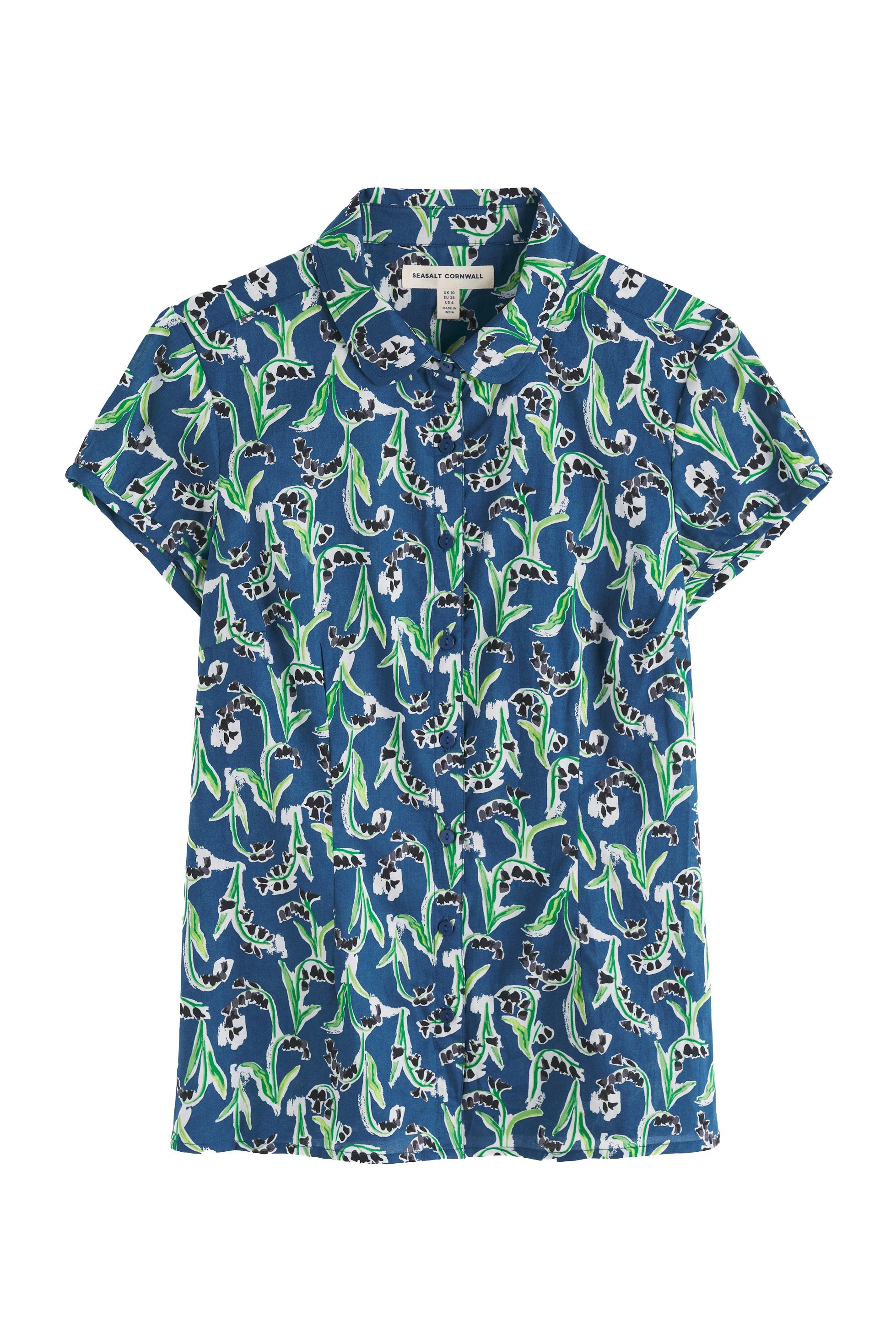 Seasalt Rushmaker Shirt - Painty Bluebell Dark Voyage