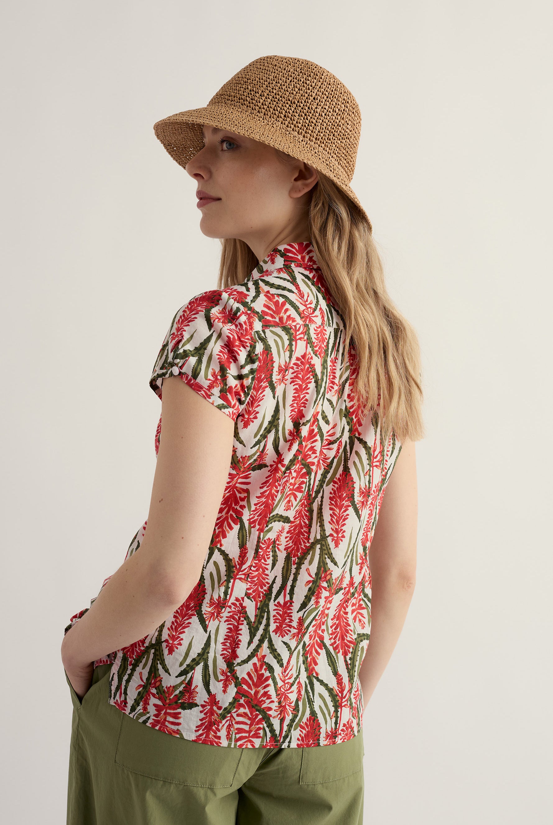 Seasalt Rushmaker Shirt - Red Hot Poker Chalk