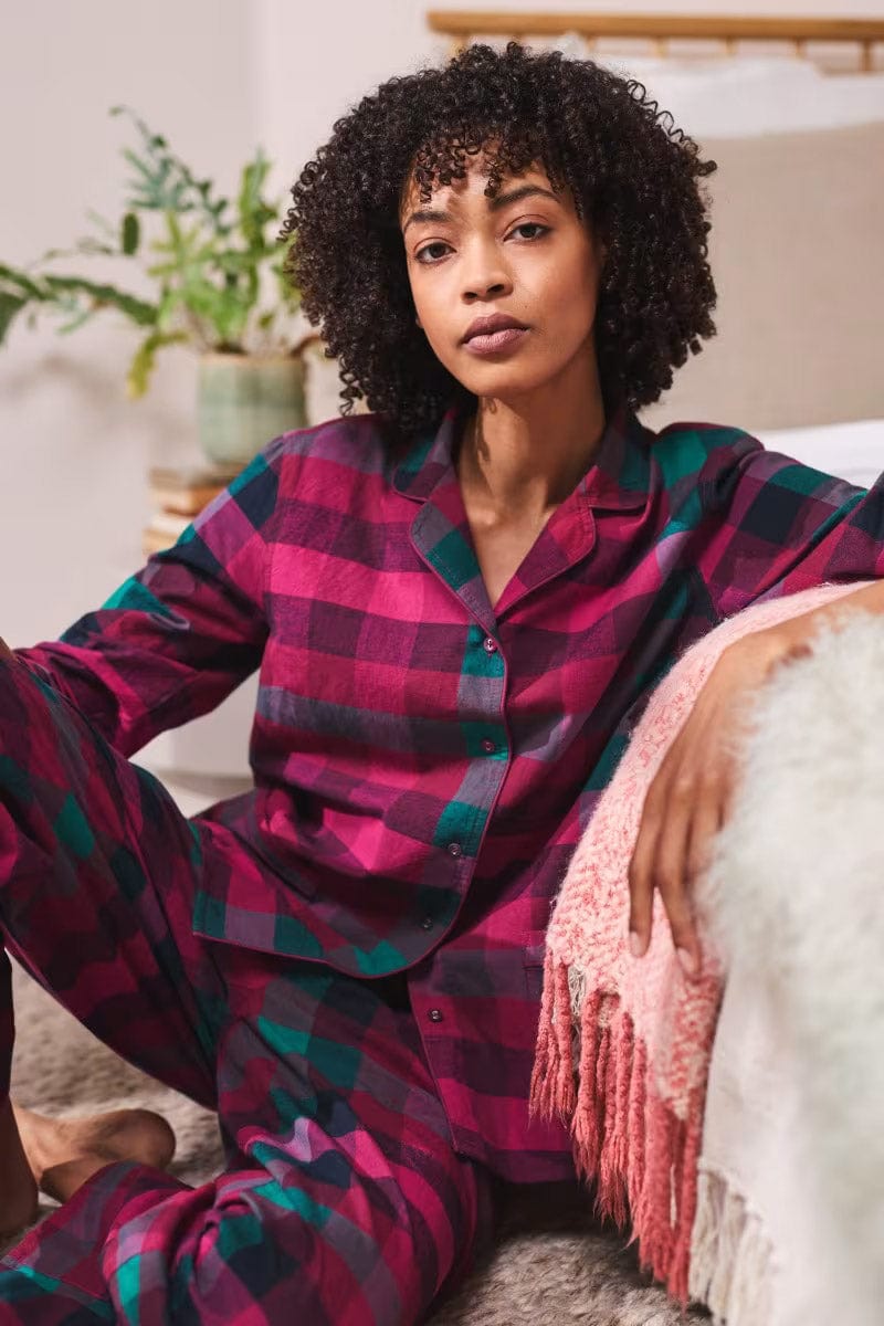 Seasalt Sailing Moon Pyjamas - Quartz Pebble Dark Freesia