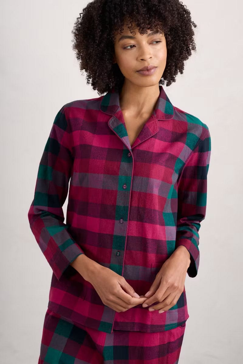 Seasalt Sailing Moon Pyjamas - Quartz Pebble Dark Freesia