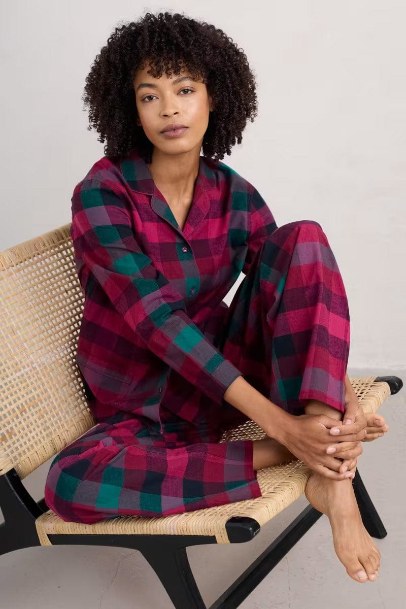 Seasalt Sailing Moon Pyjamas - Quartz Pebble Dark Freesia