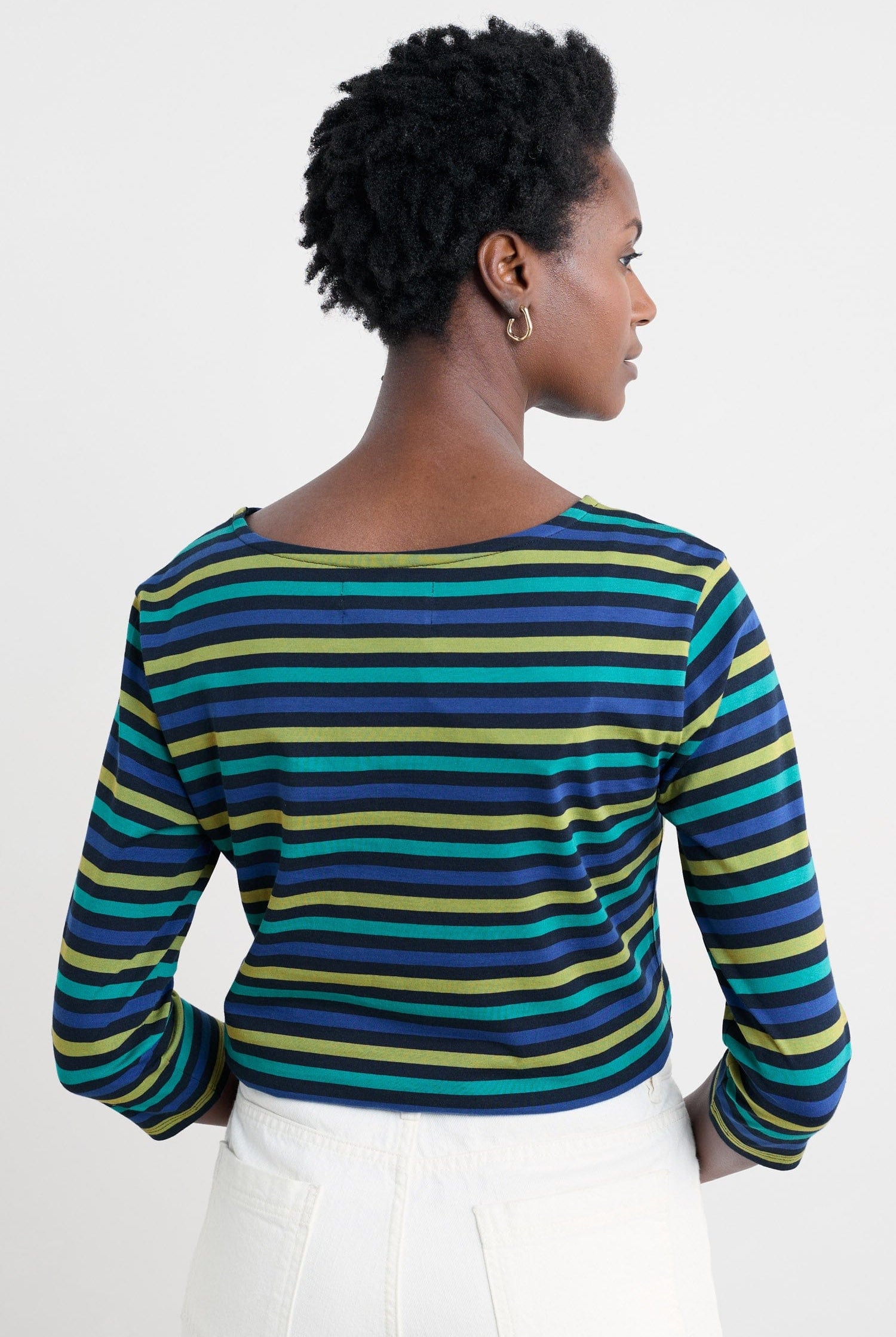 Seasalt Sailor 3/4 Sleeve Top - Tri Mini Cornish Emulsion