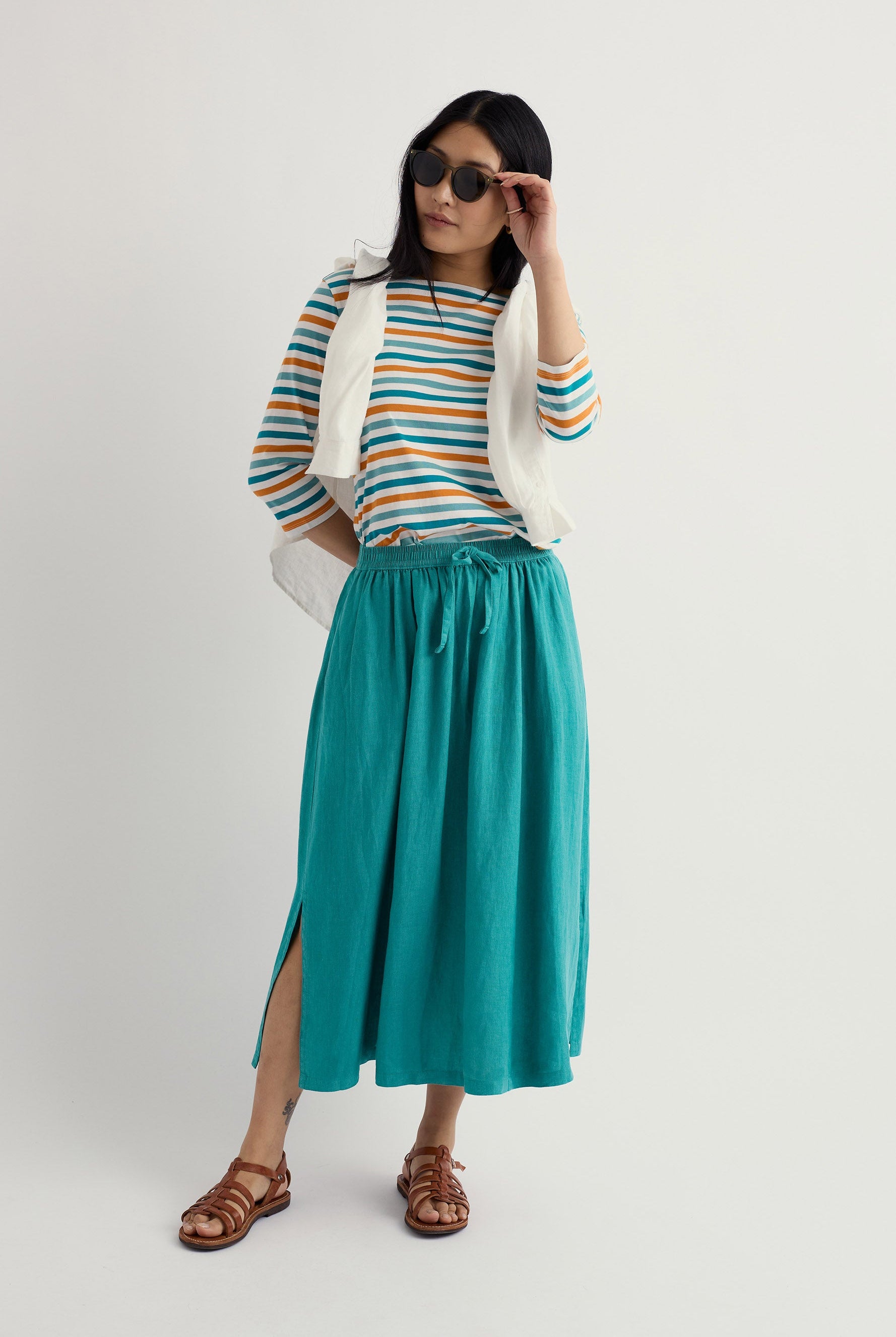 Seasalt Sailor Organic Cotton Jersey Top - Tri Mini Cornish Deep Dive