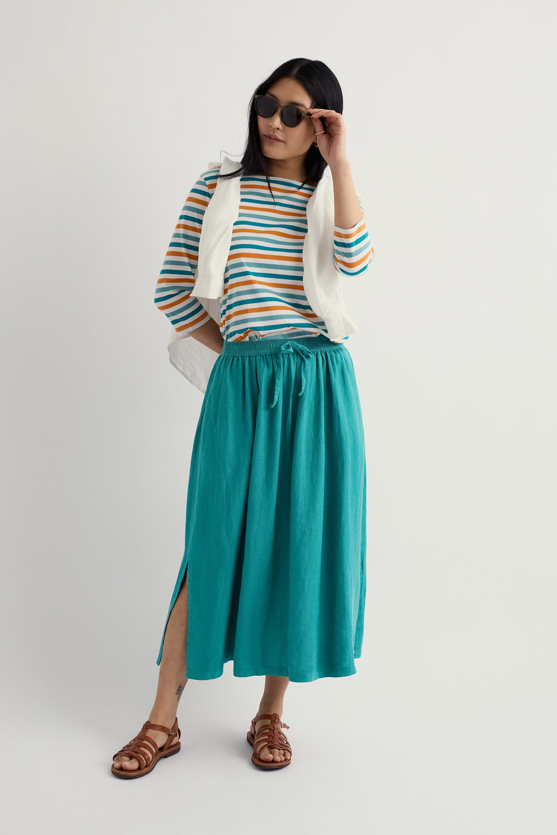 Seasalt Sailor Organic Cotton Jersey Top - Tri Mini Cornish Deep Dive