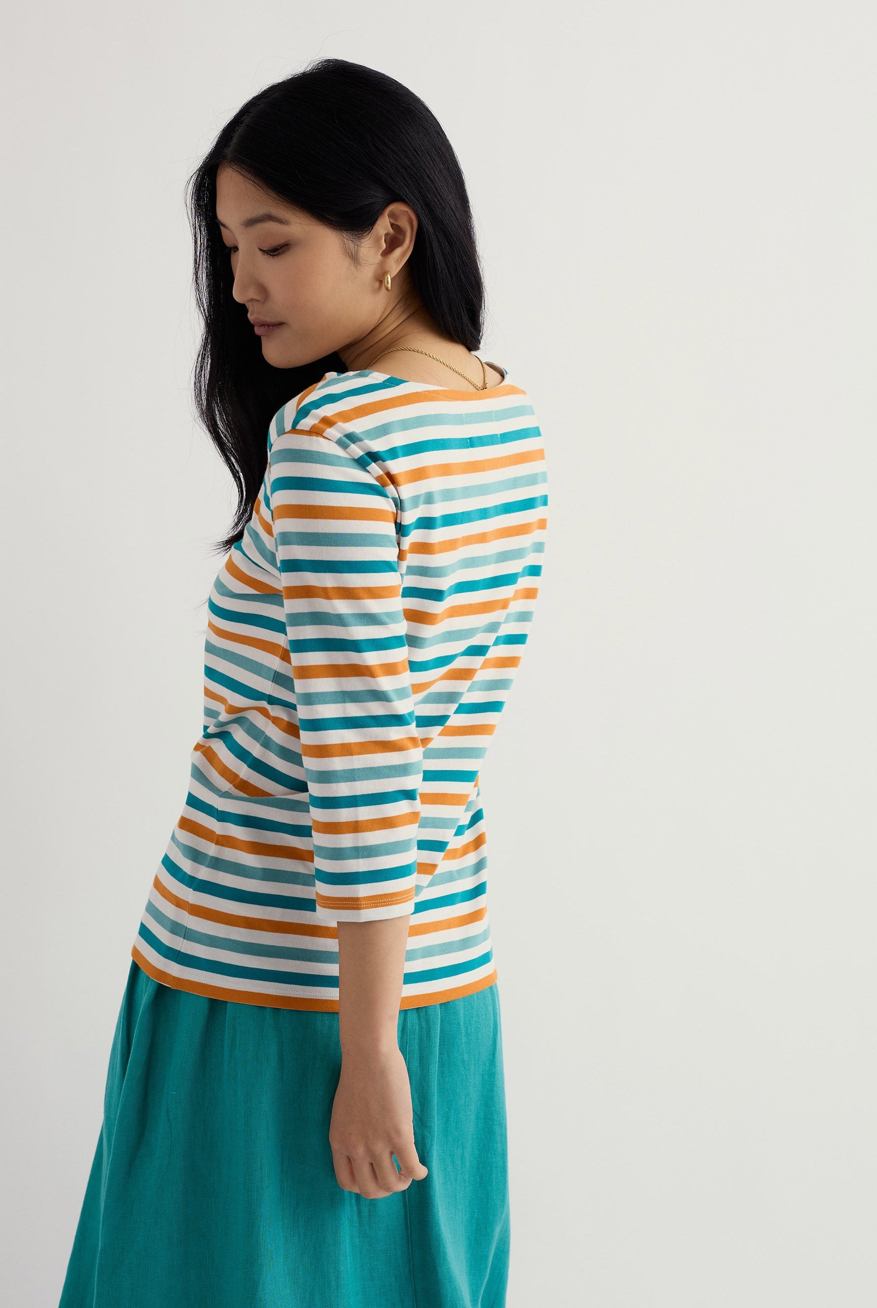 Seasalt Sailor Organic Cotton Jersey Top - Tri Mini Cornish Deep Dive