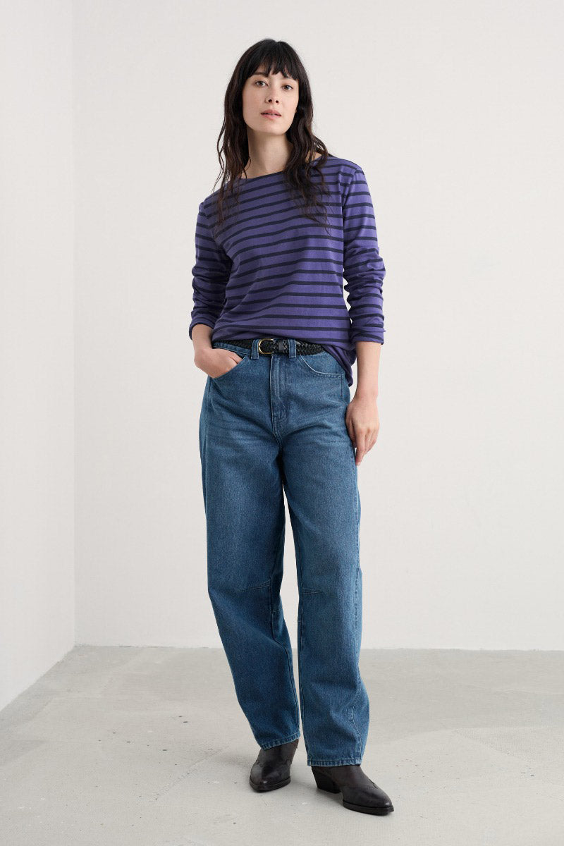 Seasalt Sailor Shirt - Breton Dark Bilberry Maritime