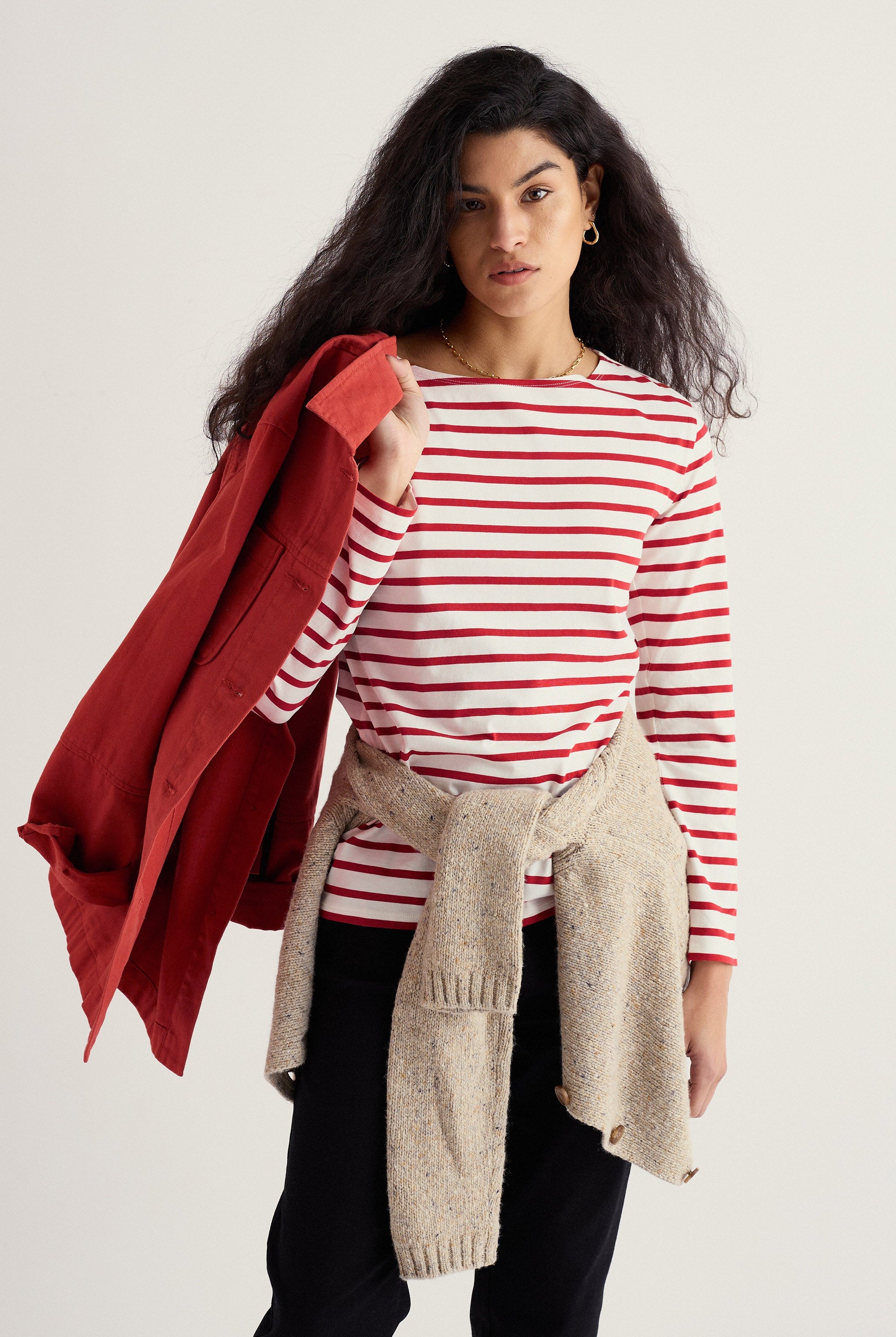 Seasalt Sailor Shirt - Breton Deep Rust