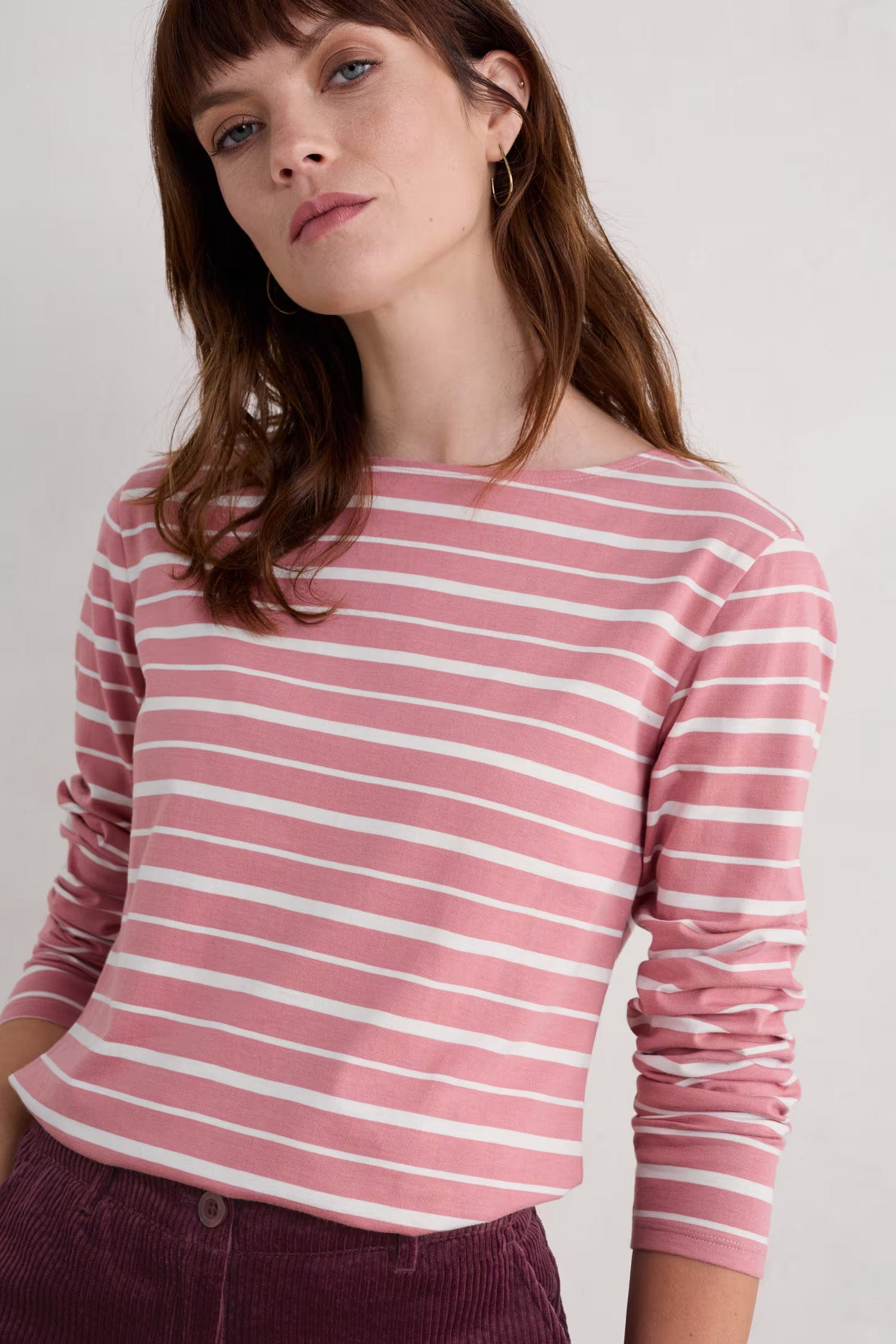Seasalt Sailor Shirt - Falmouth Shore Pink Grass Chalk