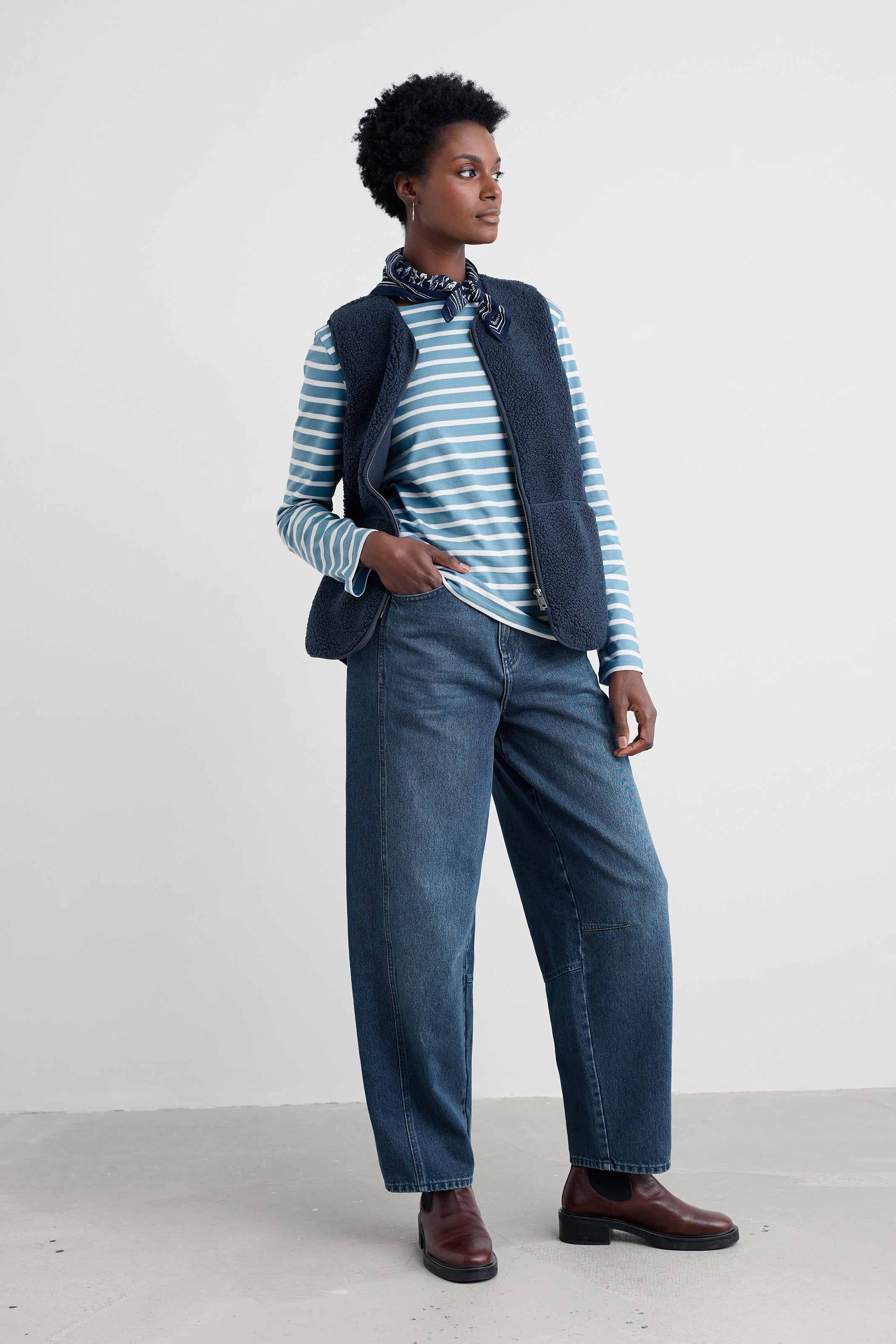 Seasalt Sea Buckthorne Borg Gilet - Maritime