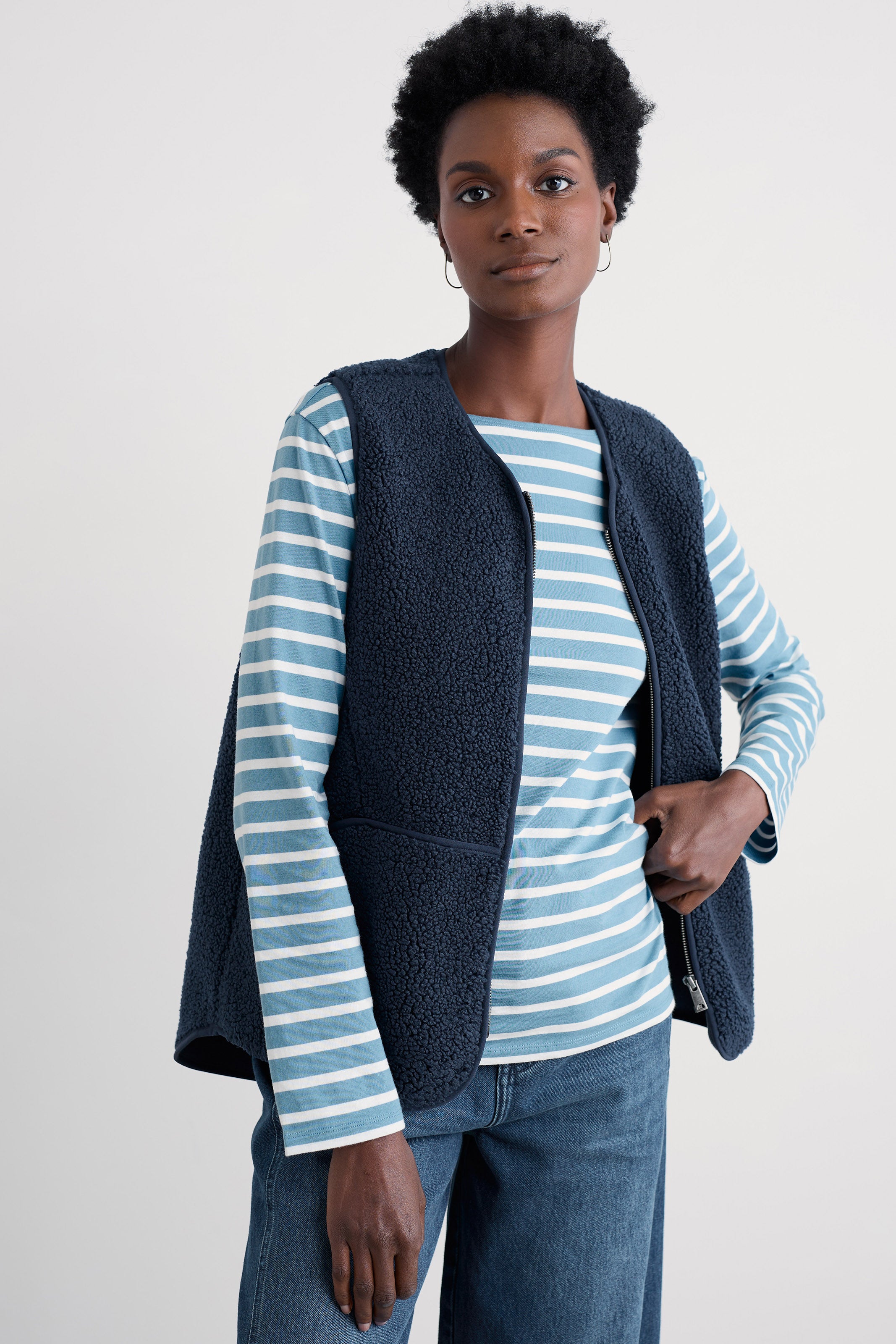 Seasalt Sea Buckthorne Borg Gilet - Maritime