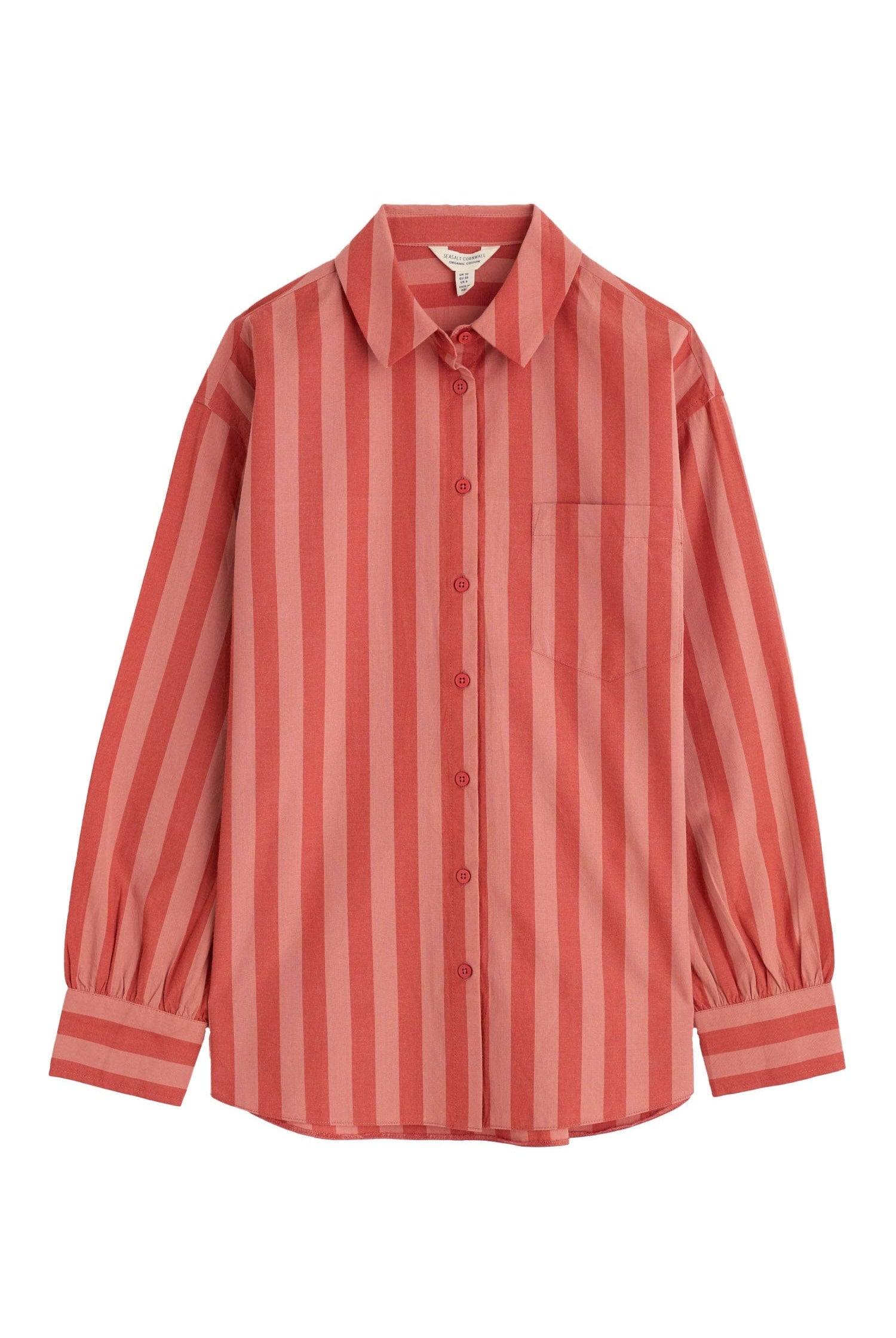 Seasalt Sea Path Shirt - Scallion Stripe Dark Cinnamon