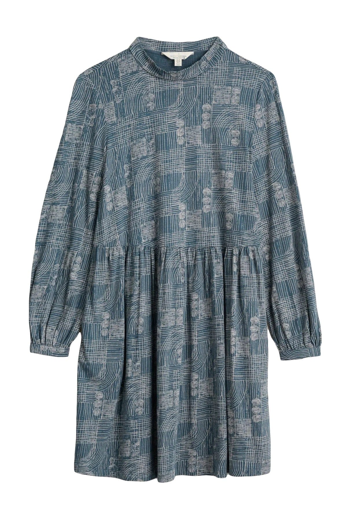 Seasalt Selven Dress - Hatched Landscape Deep Teal