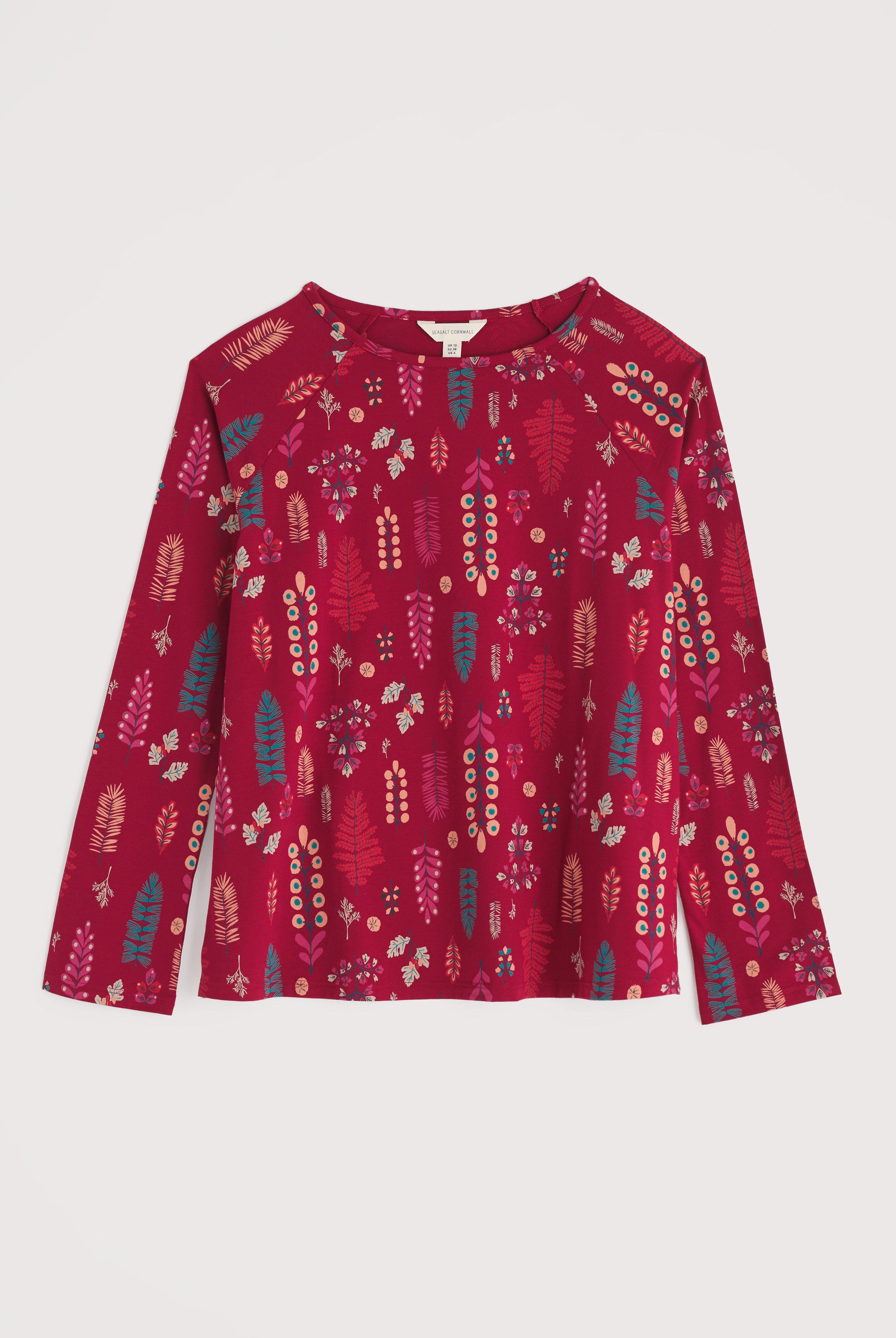 Seasalt Setting Sun Cotton Jersey Pyjamas - Botanical Woodland Jam