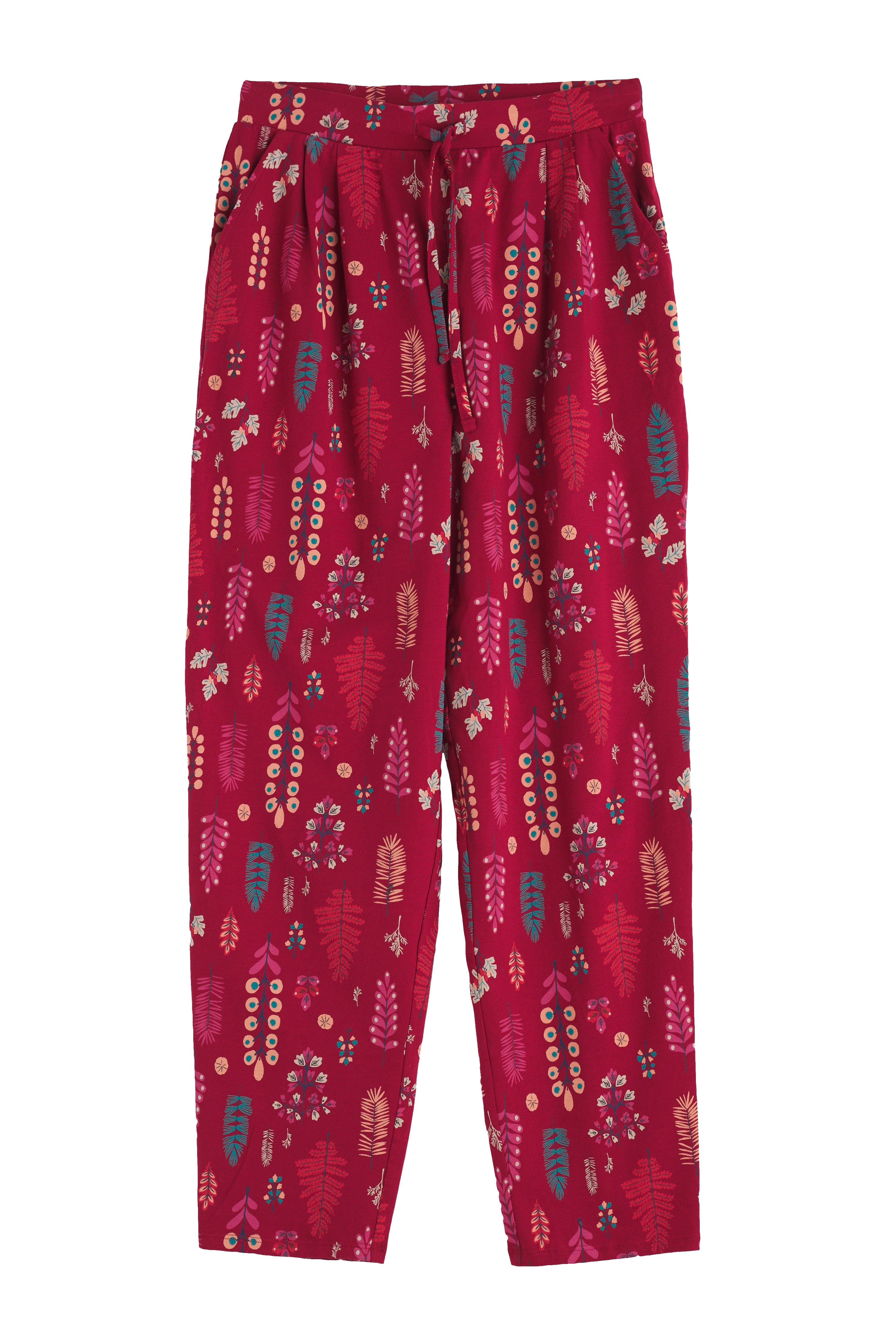 Seasalt Setting Sun Cotton Jersey Pyjamas - Botanical Woodland Jam