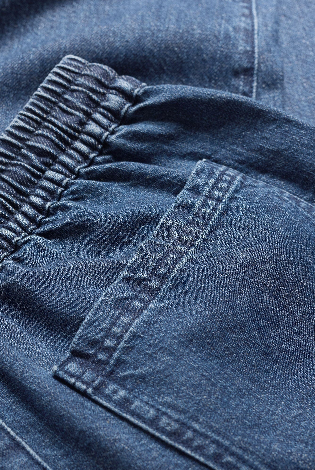 Seasalt Sholl Denim-Linen Trousers - Mid Wash