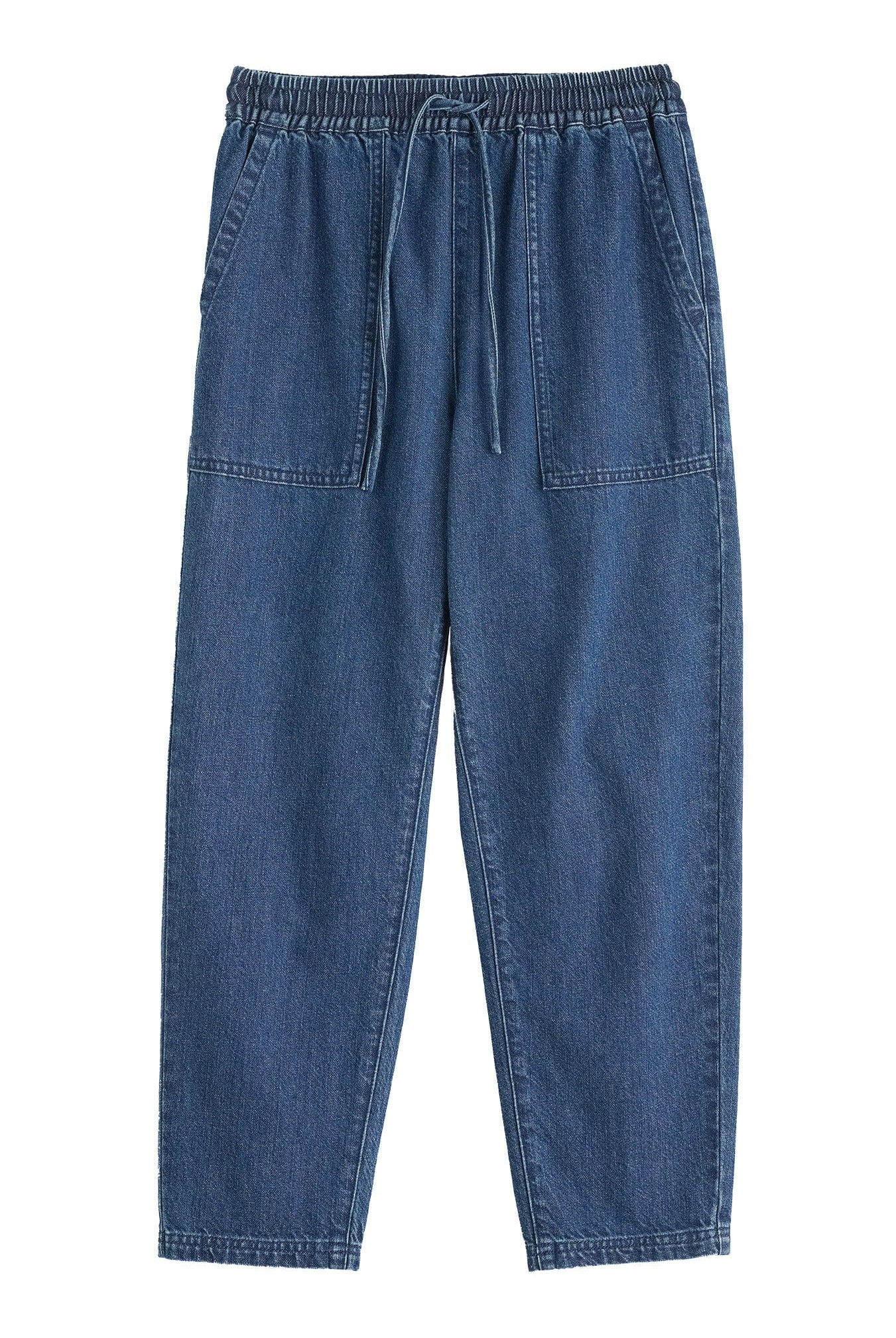 Seasalt Sholl Denim-Linen Trousers - Mid Wash