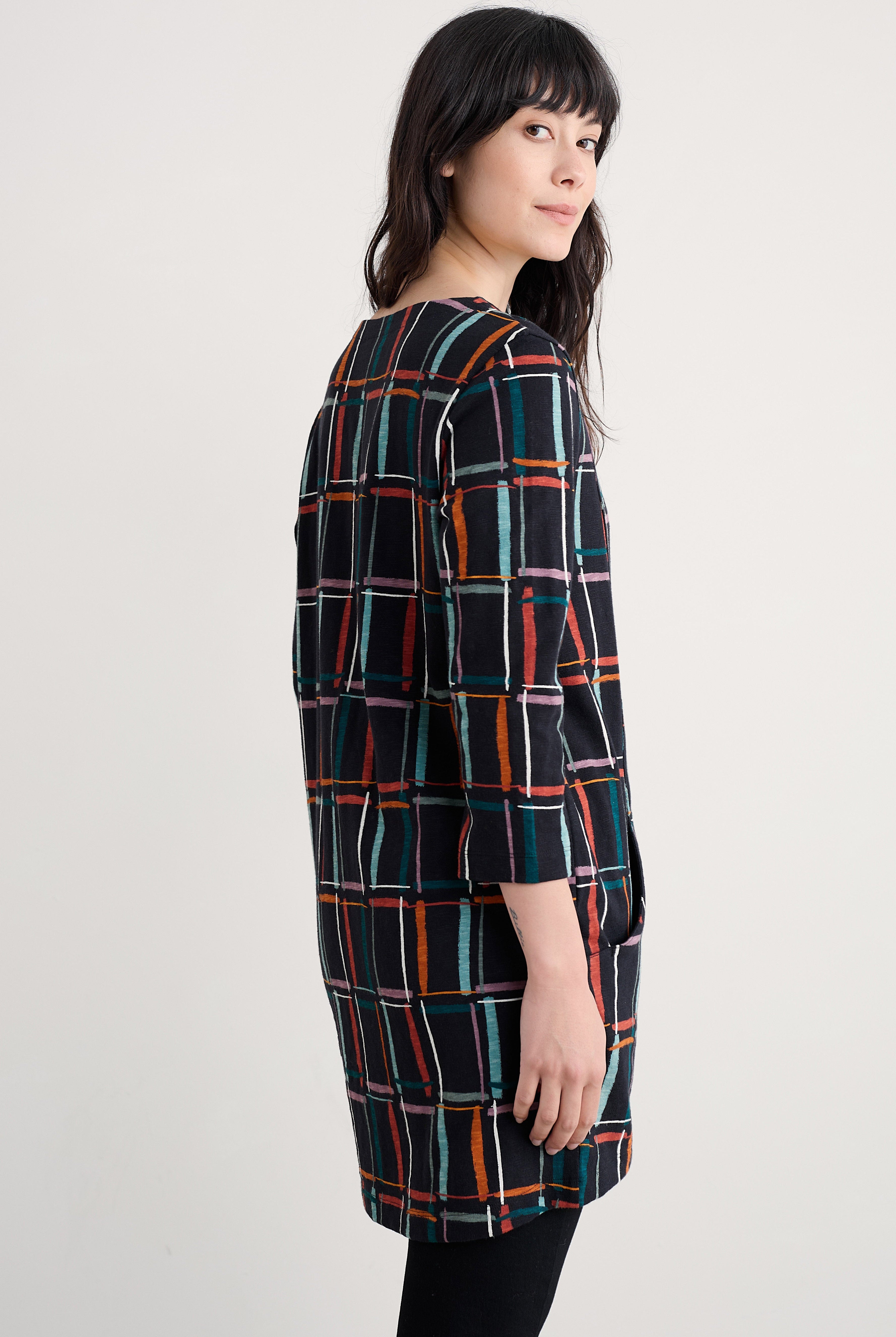 Seasalt Shore Foraging Tunic - Rock Check Onyx